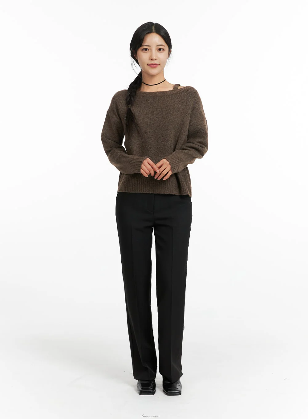Basic Straight-Fit Tailored Pants OF419 - Image 6
