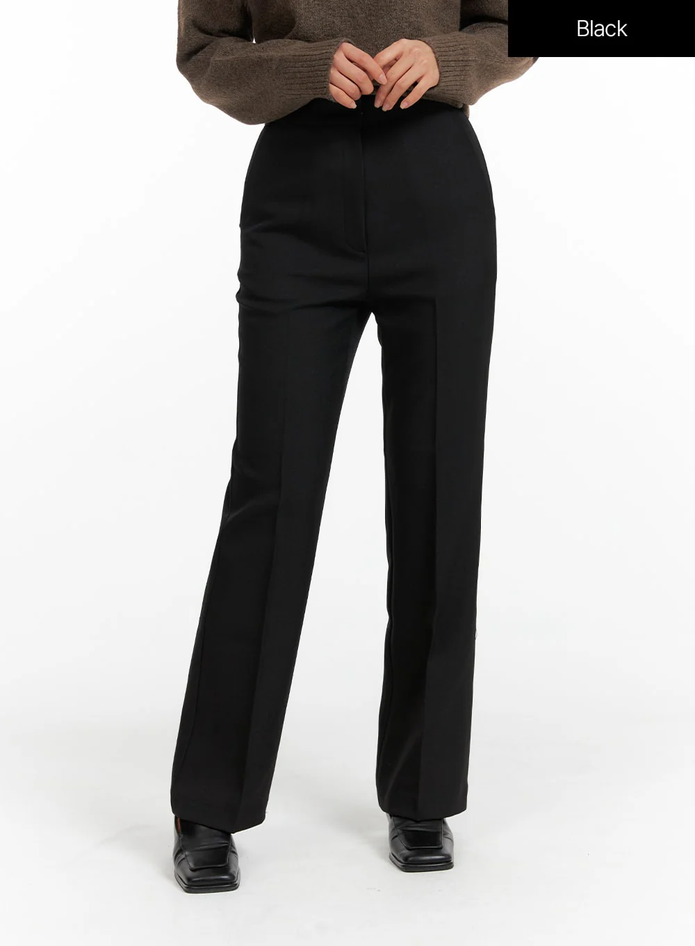 Basic Straight-Fit Tailored Pants OF419 - Image 7