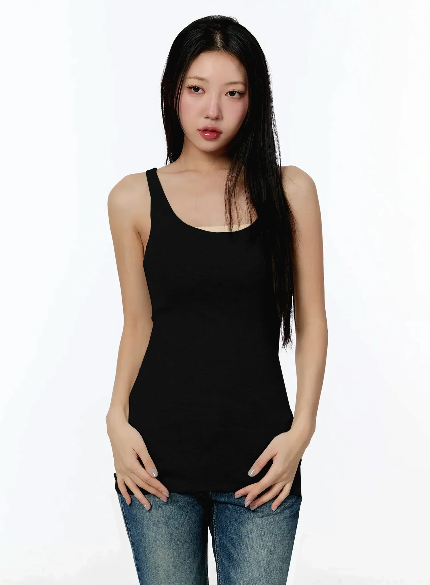 Basic U-Neck Tank Top IM509 - Image 17