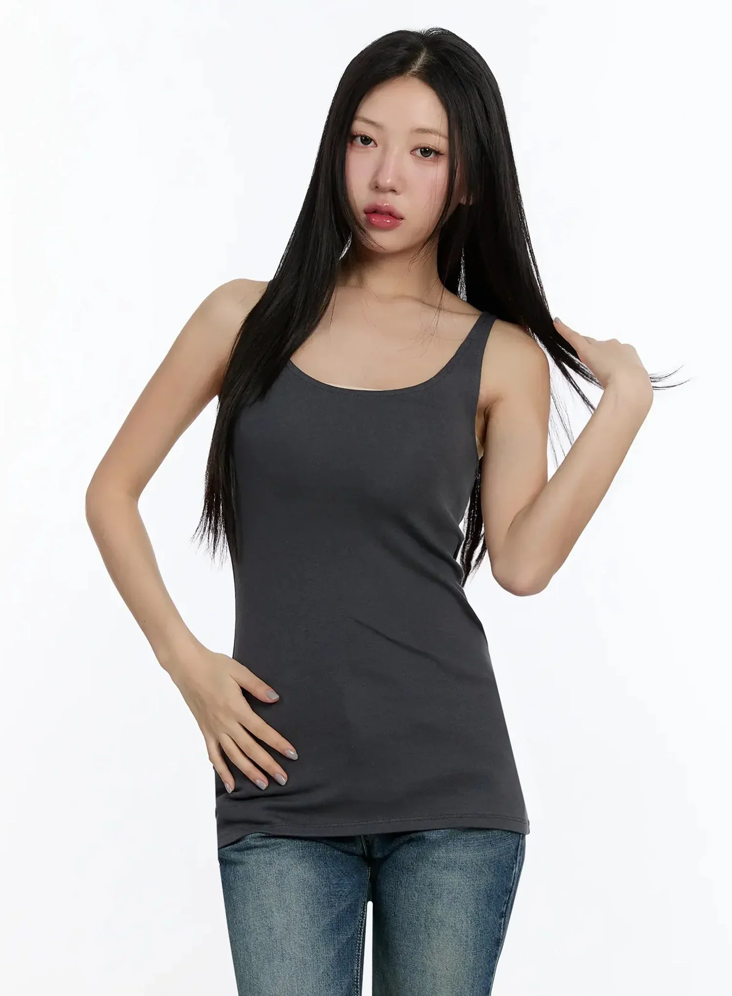 Basic U-Neck Tank Top IM509 - Image 3