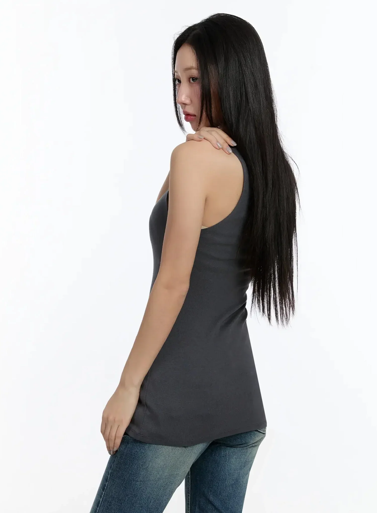 Basic U-Neck Tank Top IM509 - Image 9