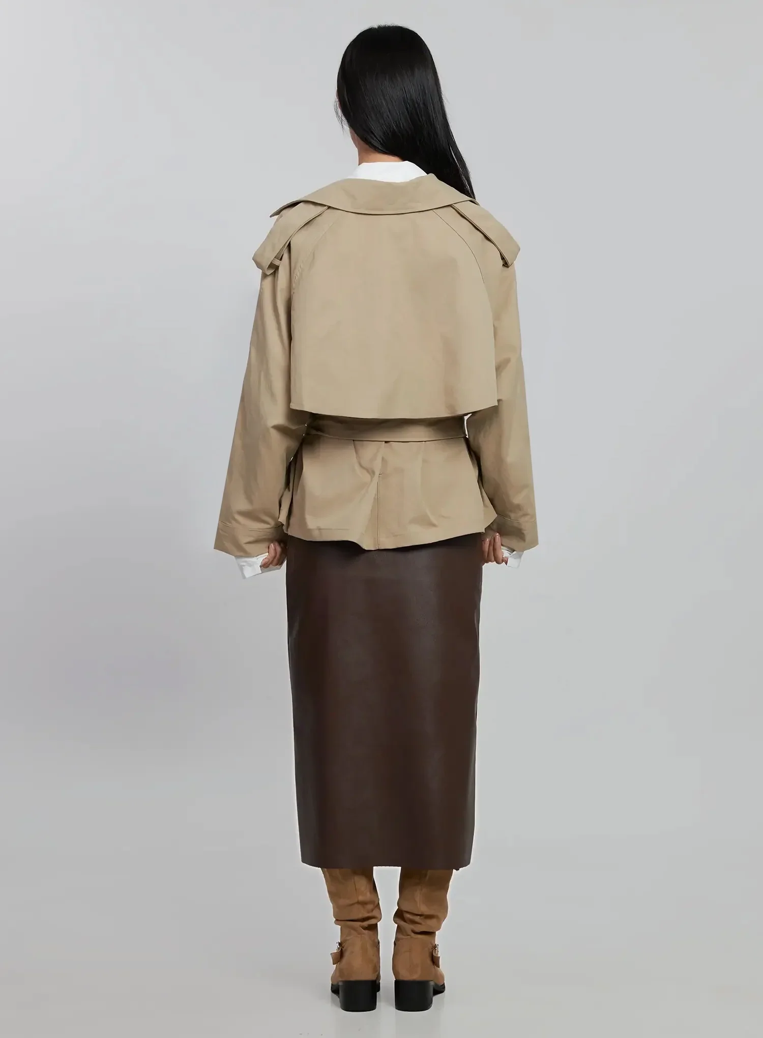 Belted Half Trench Coat ID504 - Image 10