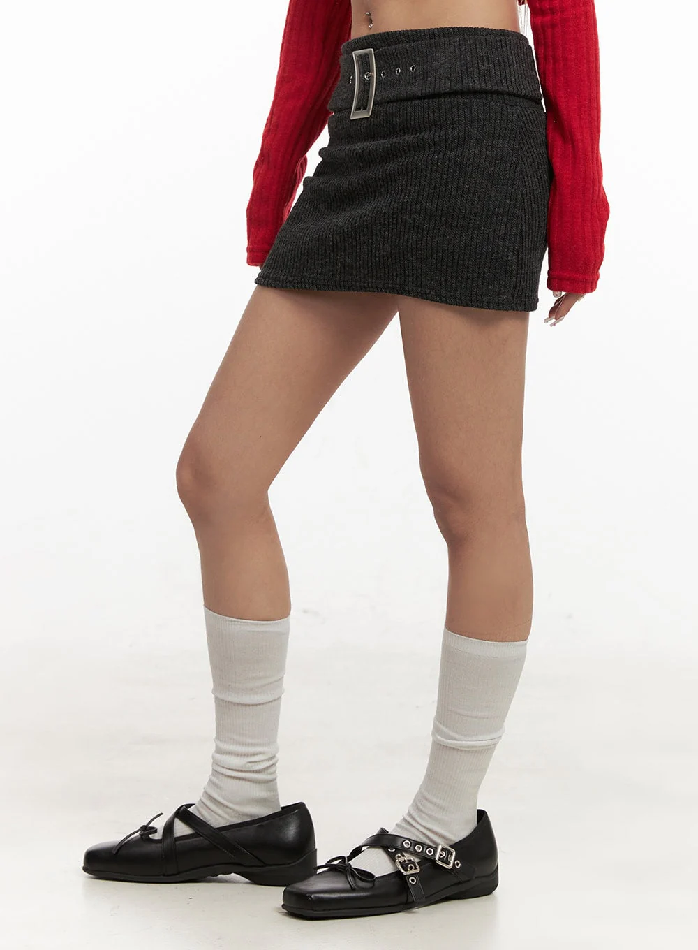 Belted Slim-Fit Mini Skirt CJ507 - Image 5
