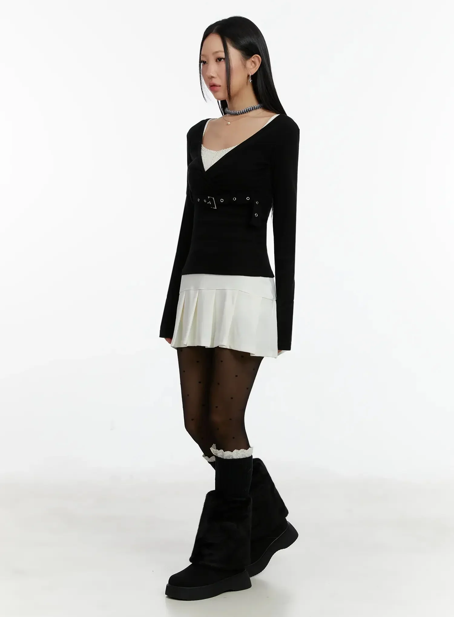 Belted Wrap Long Sleeve Top ID525 - Image 10