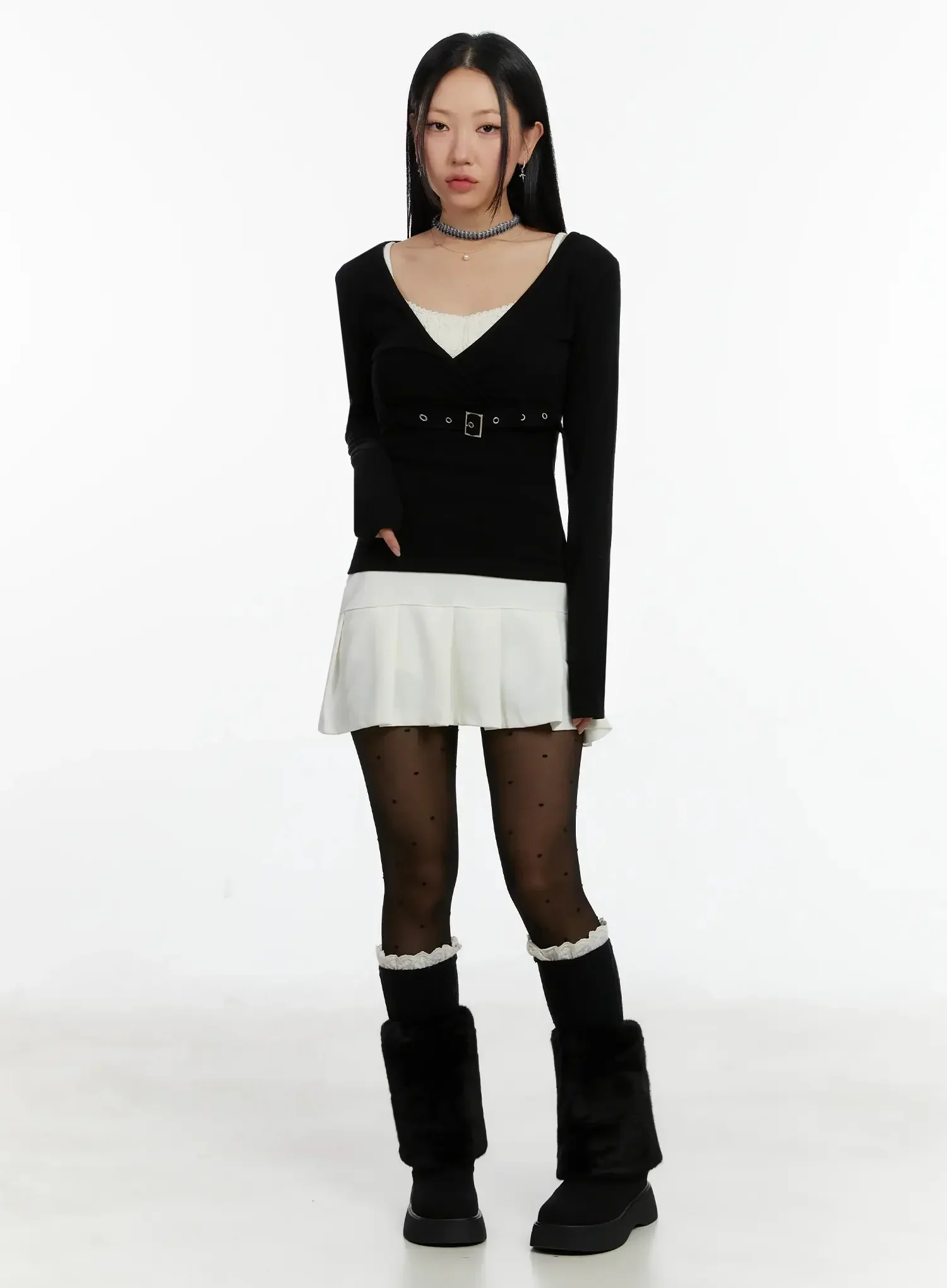 Belted Wrap Long Sleeve Top ID525 - Image 5