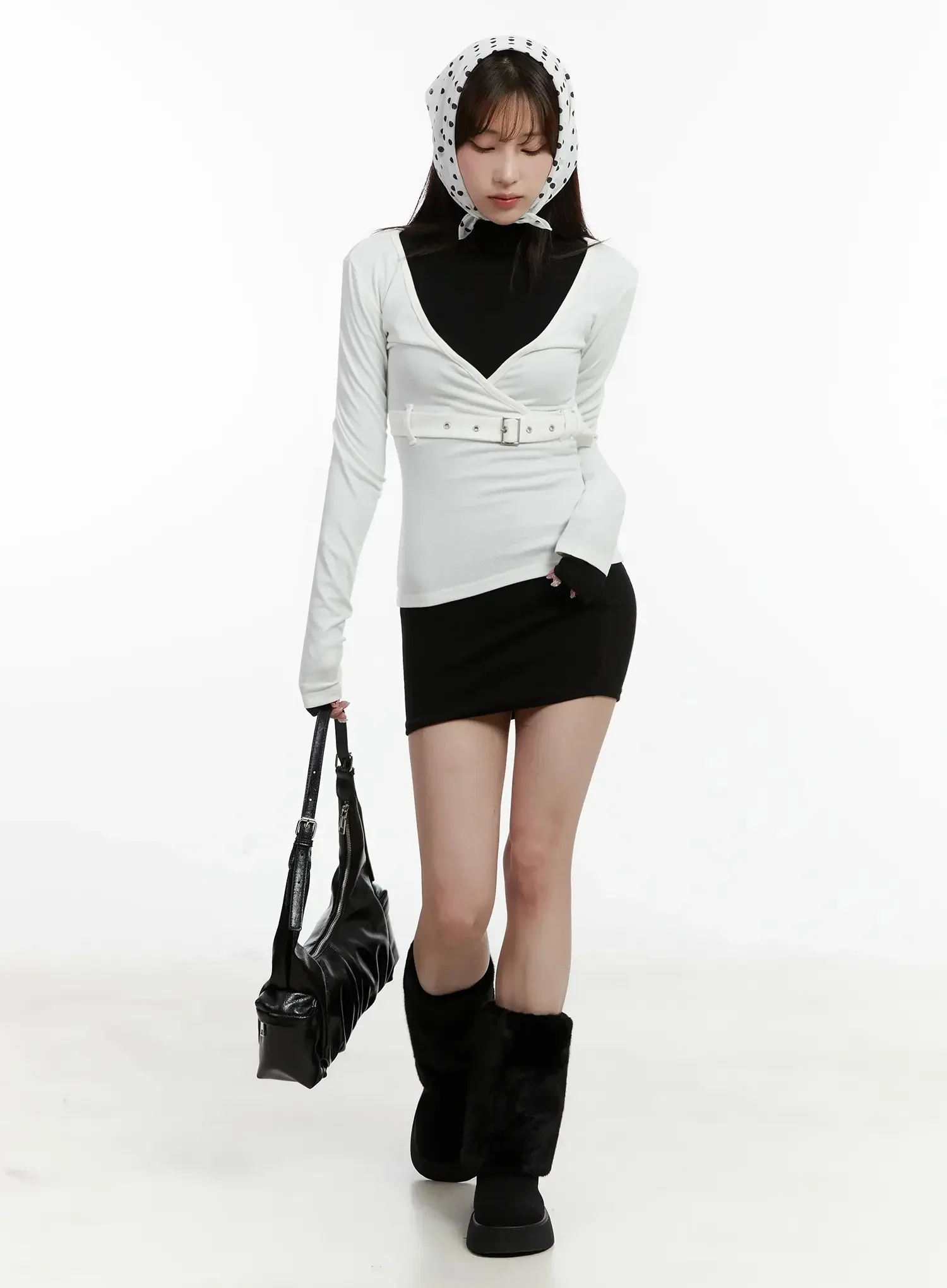 Belted Wrap Long Sleeve Top ID525 - Image 8