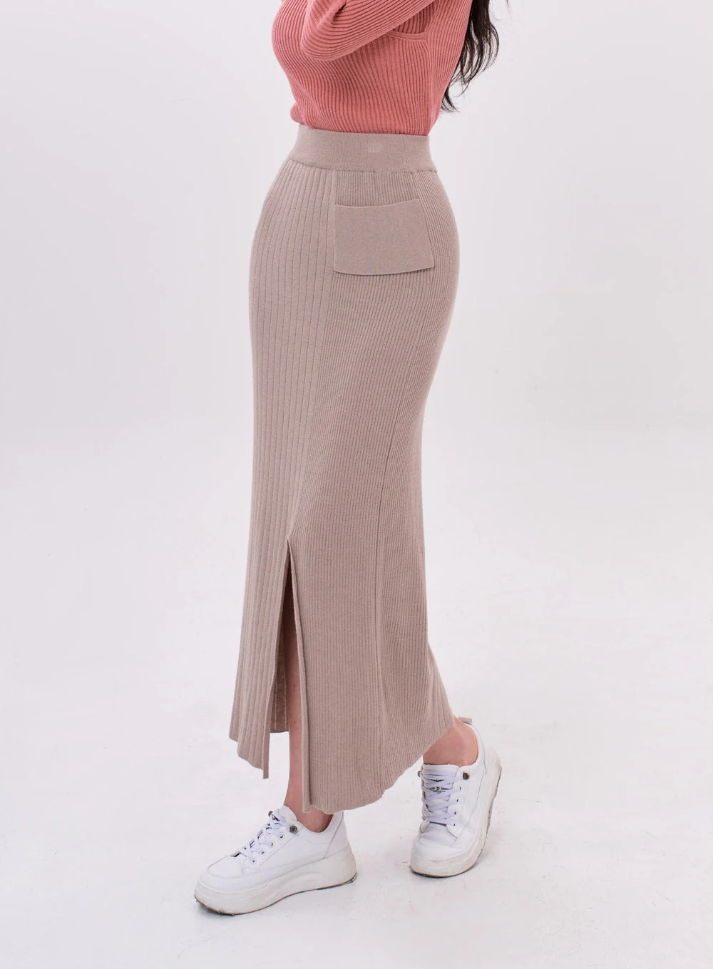 Bending Slit H-Line Long Skirt IS15 - Image 2