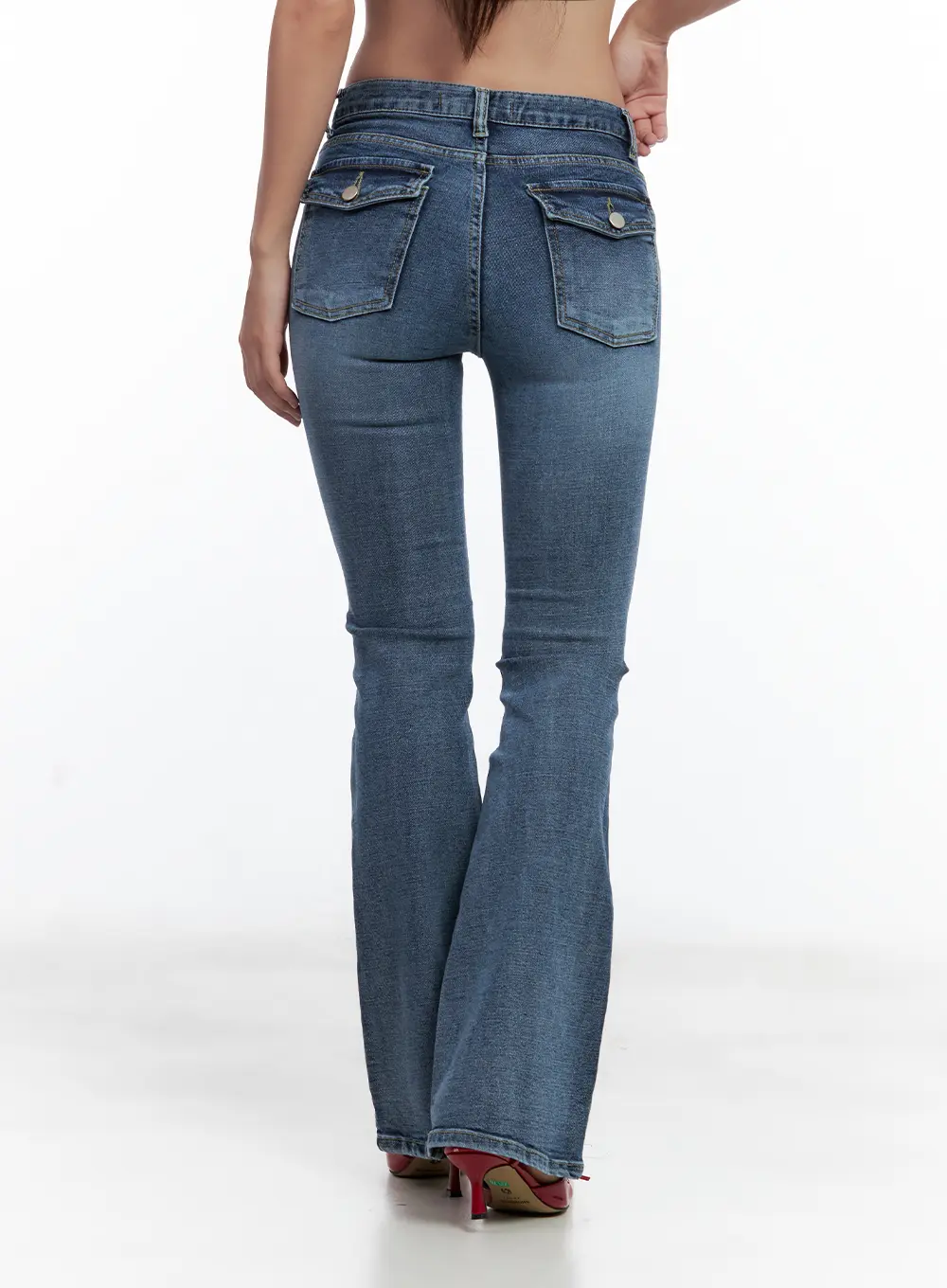 Beni Washed Flared Denim Jeans CL508 - Image 7
