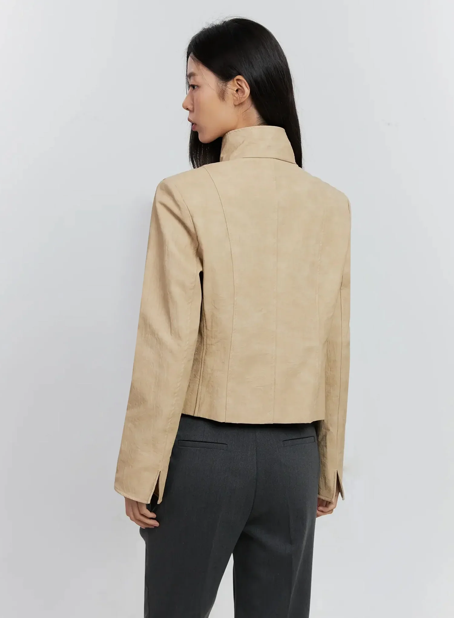 Biker Faux-Leather Jacket IS516 - Image 4