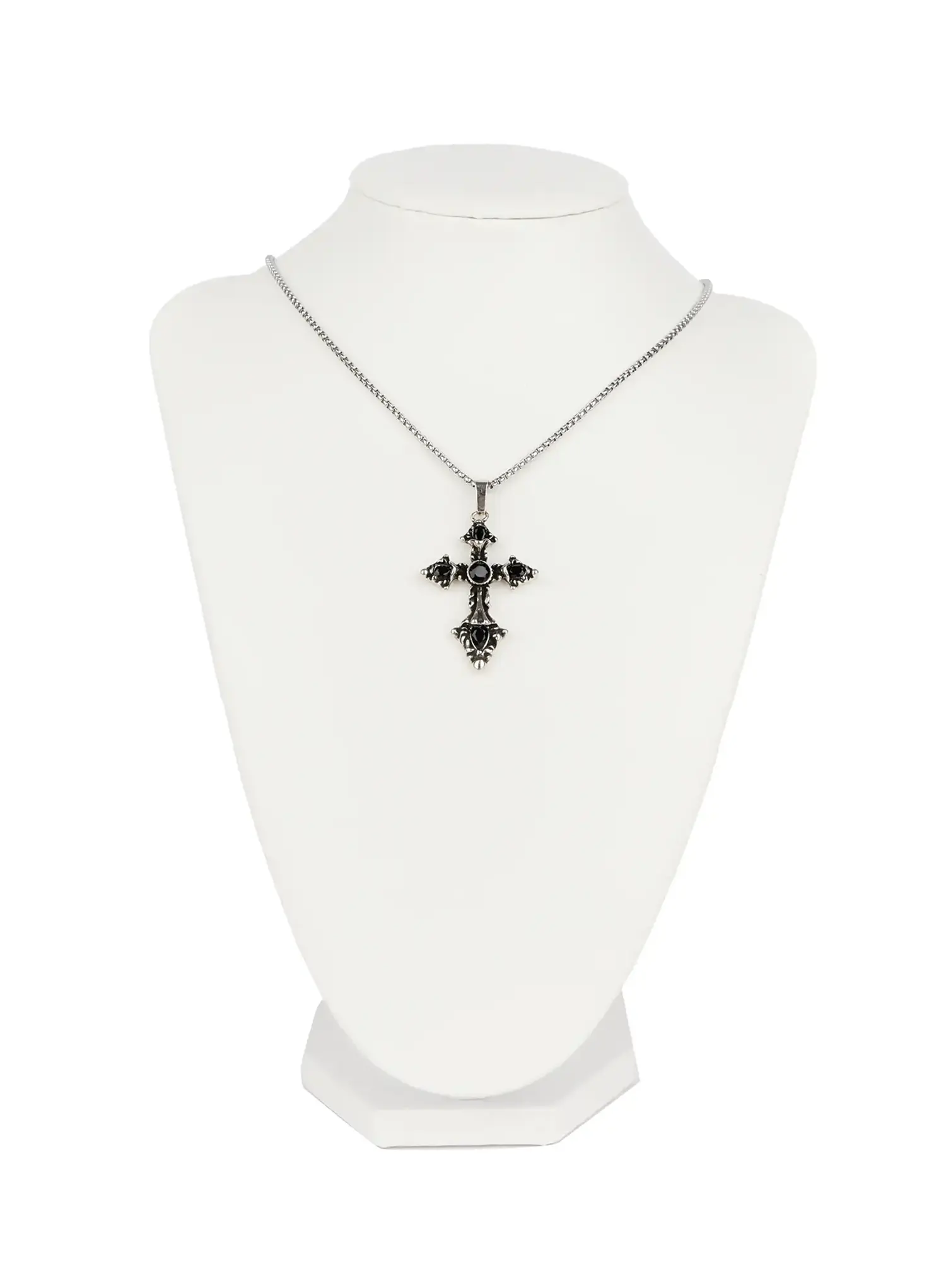 Black Cross Necklace CO503 - Image 3