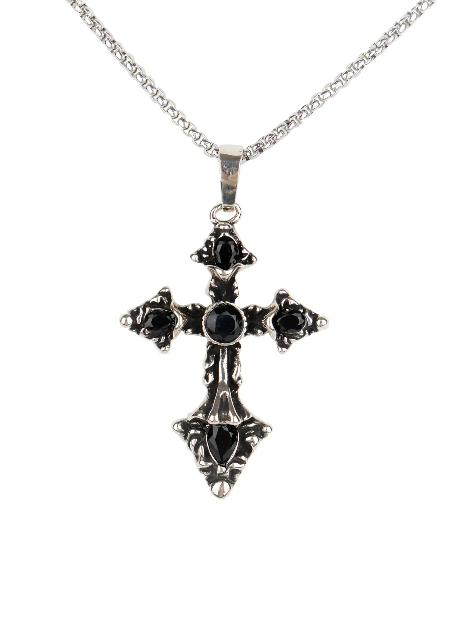 Black Cross Necklace CO503 - Image 4