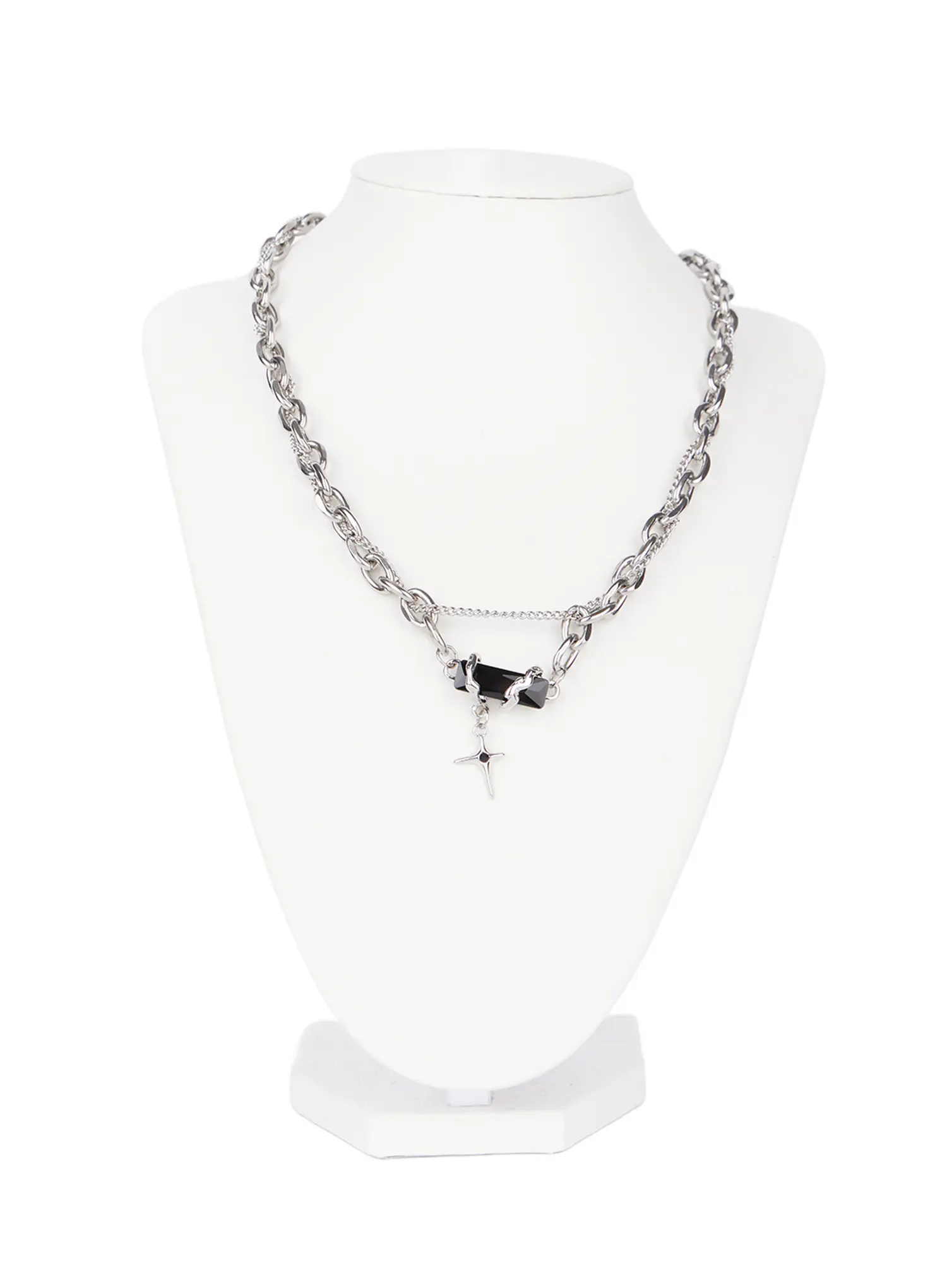 Black Crystal Pendant Necklace CG526 - Image 5