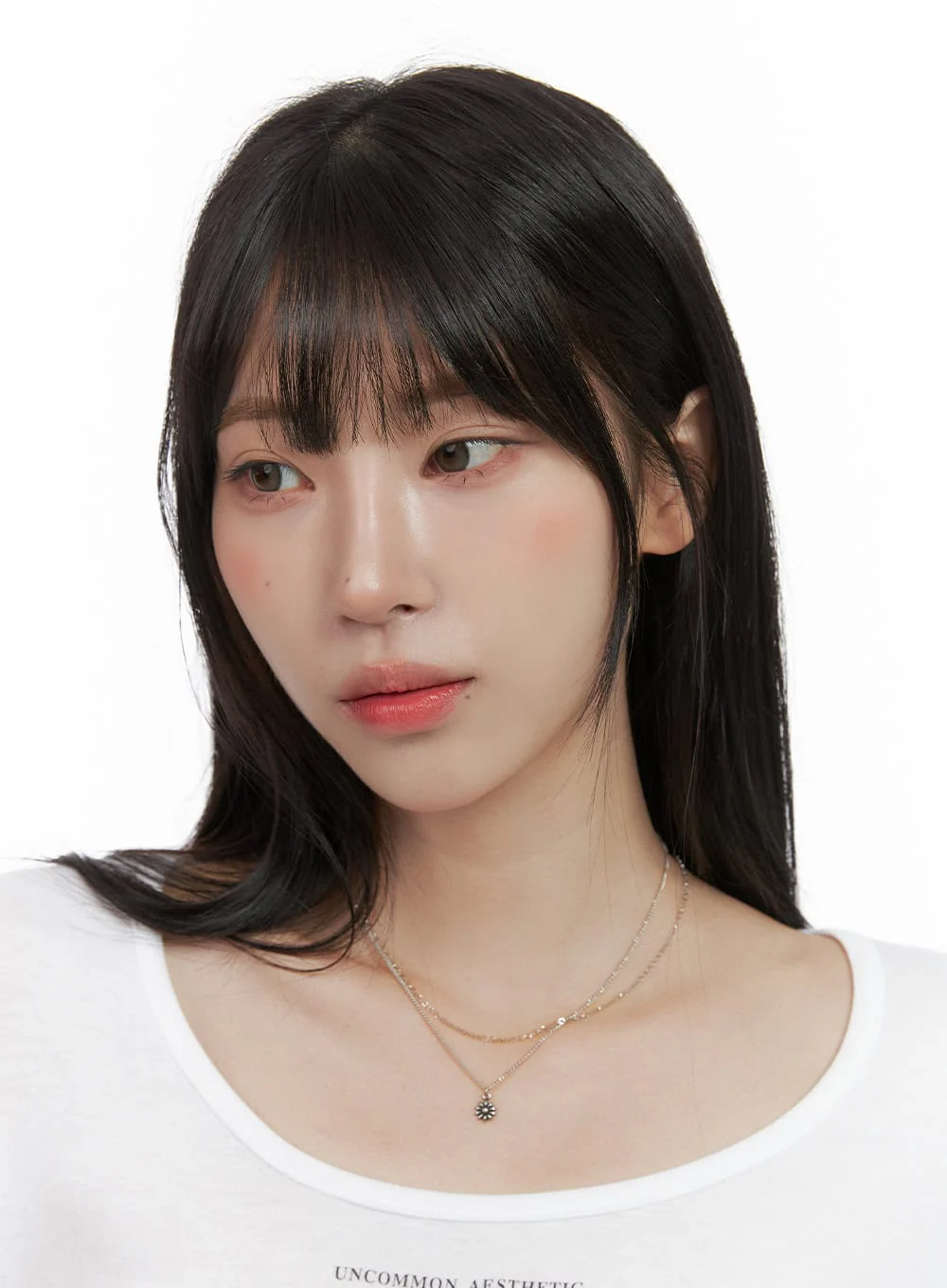 Black Flower Necklace IS413 - Image 3