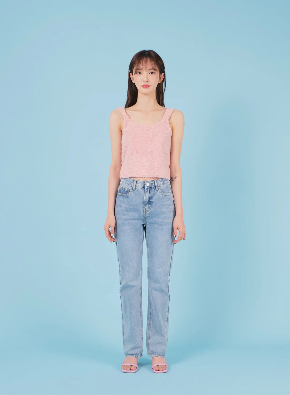 Bleached Boot-cut Denim Jeans BA04 - Image 10