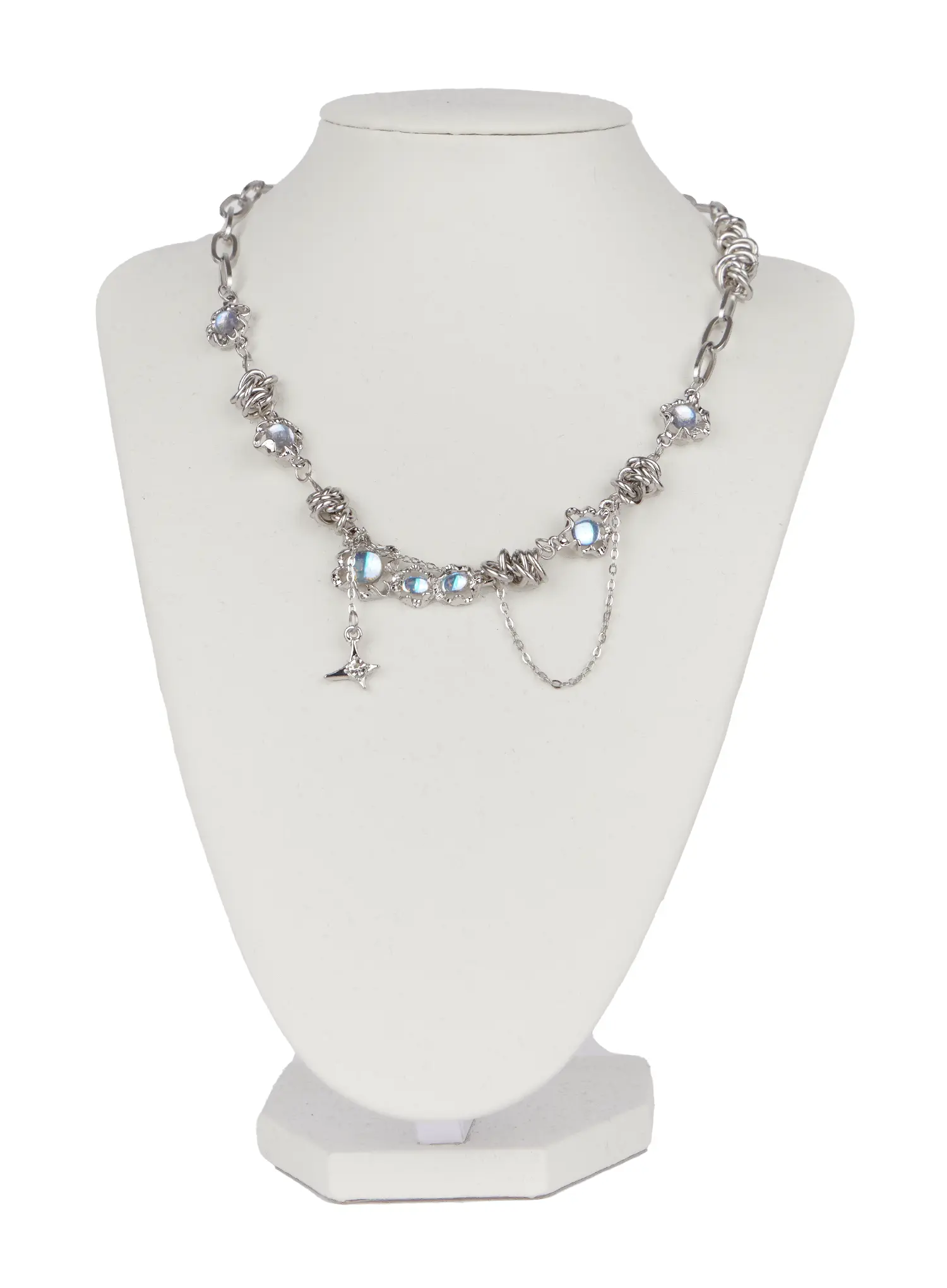 Blue Cubic Twist Necklace CC1809 - Image 3