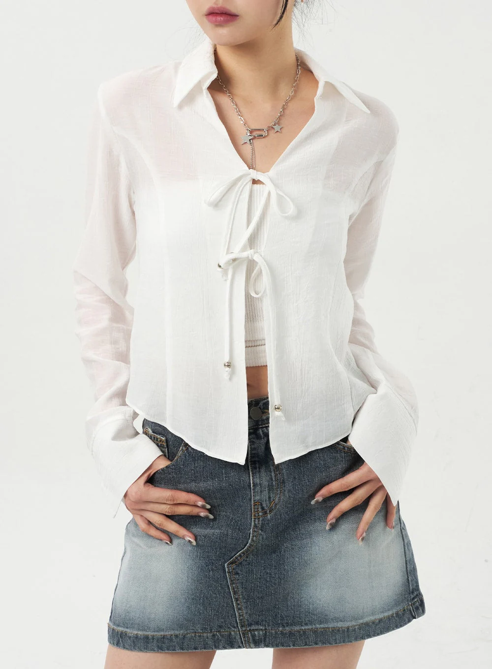 Blue Denim Mini Skirt CA327 - Image 12