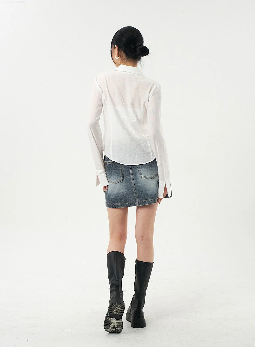 Blue Denim Mini Skirt CA327 - Image 13