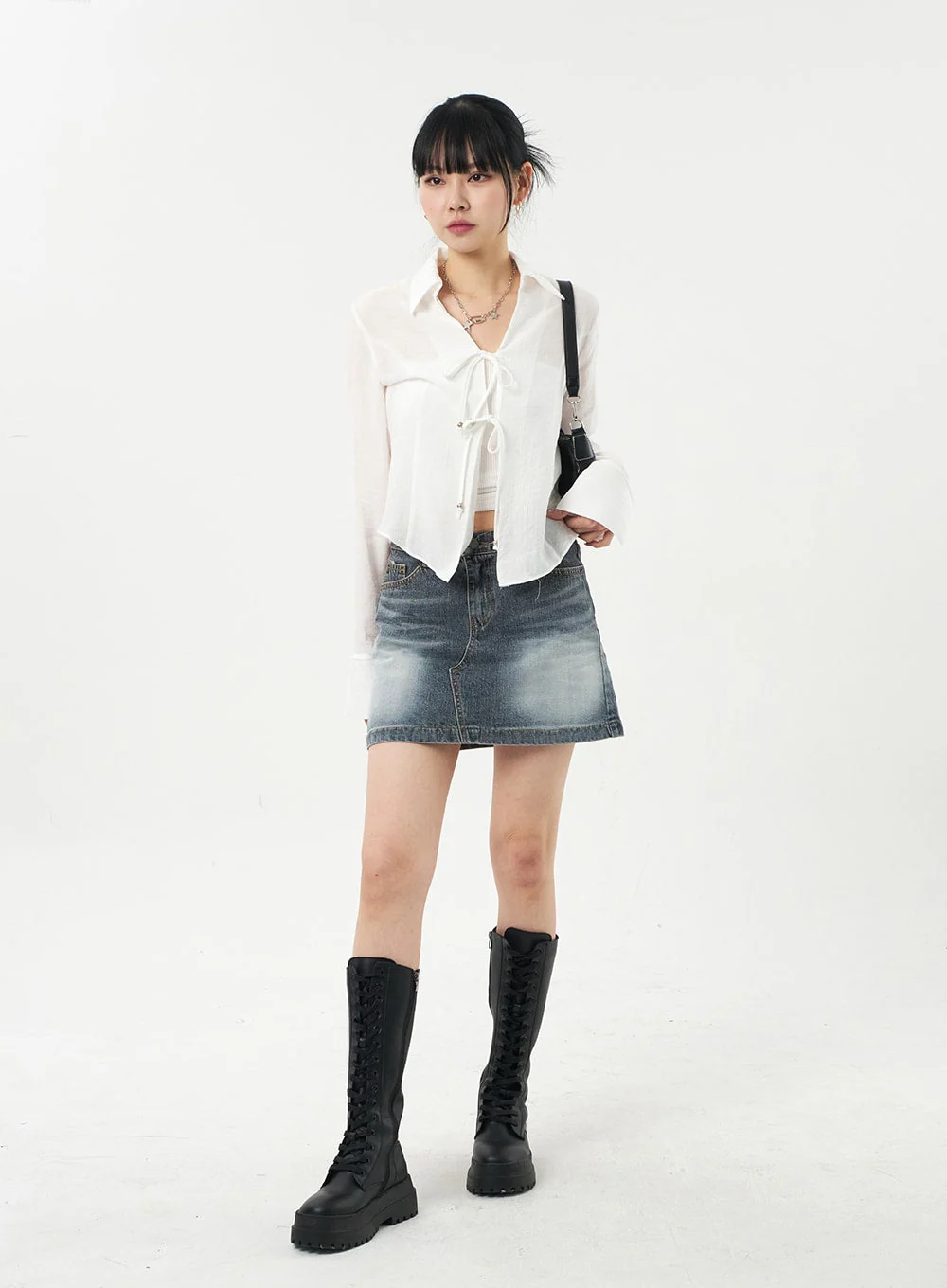 Blue Denim Mini Skirt CA327 - Image 9