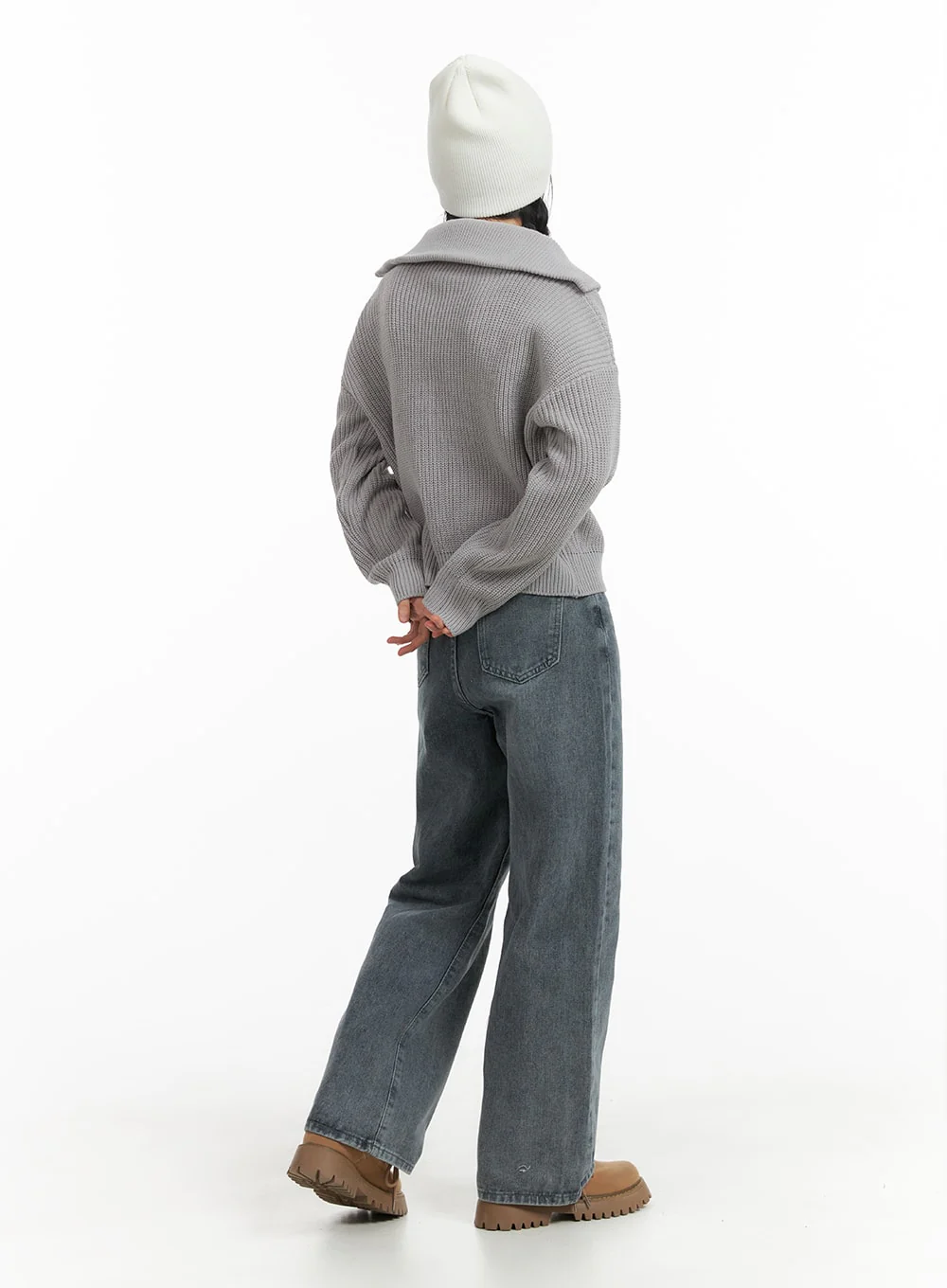 Blue Washed Straight Jeans OM408 - Image 5