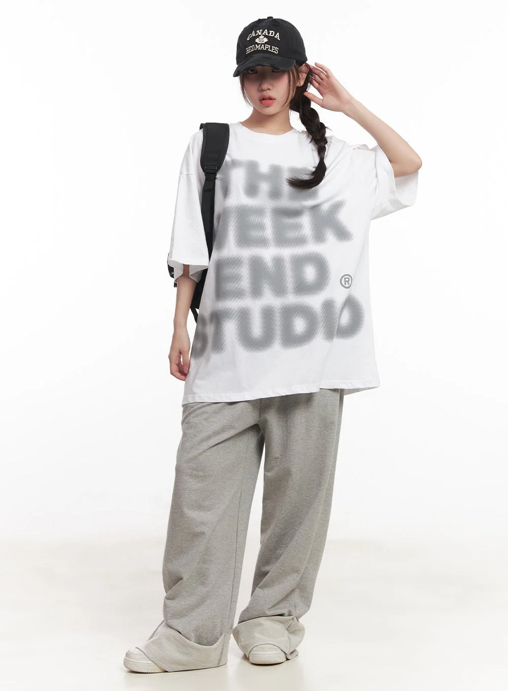 Blur Graphic Oversize T-Shirt CA529 - Image 9