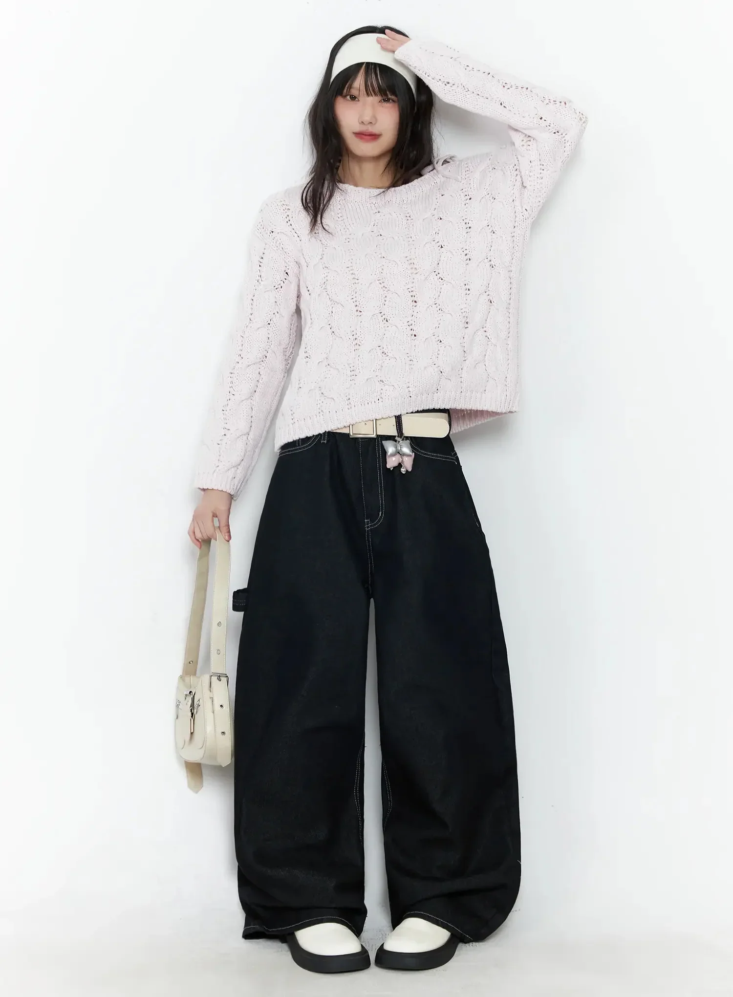 Boat Neck Cable Knit Top IF505 - Image 5