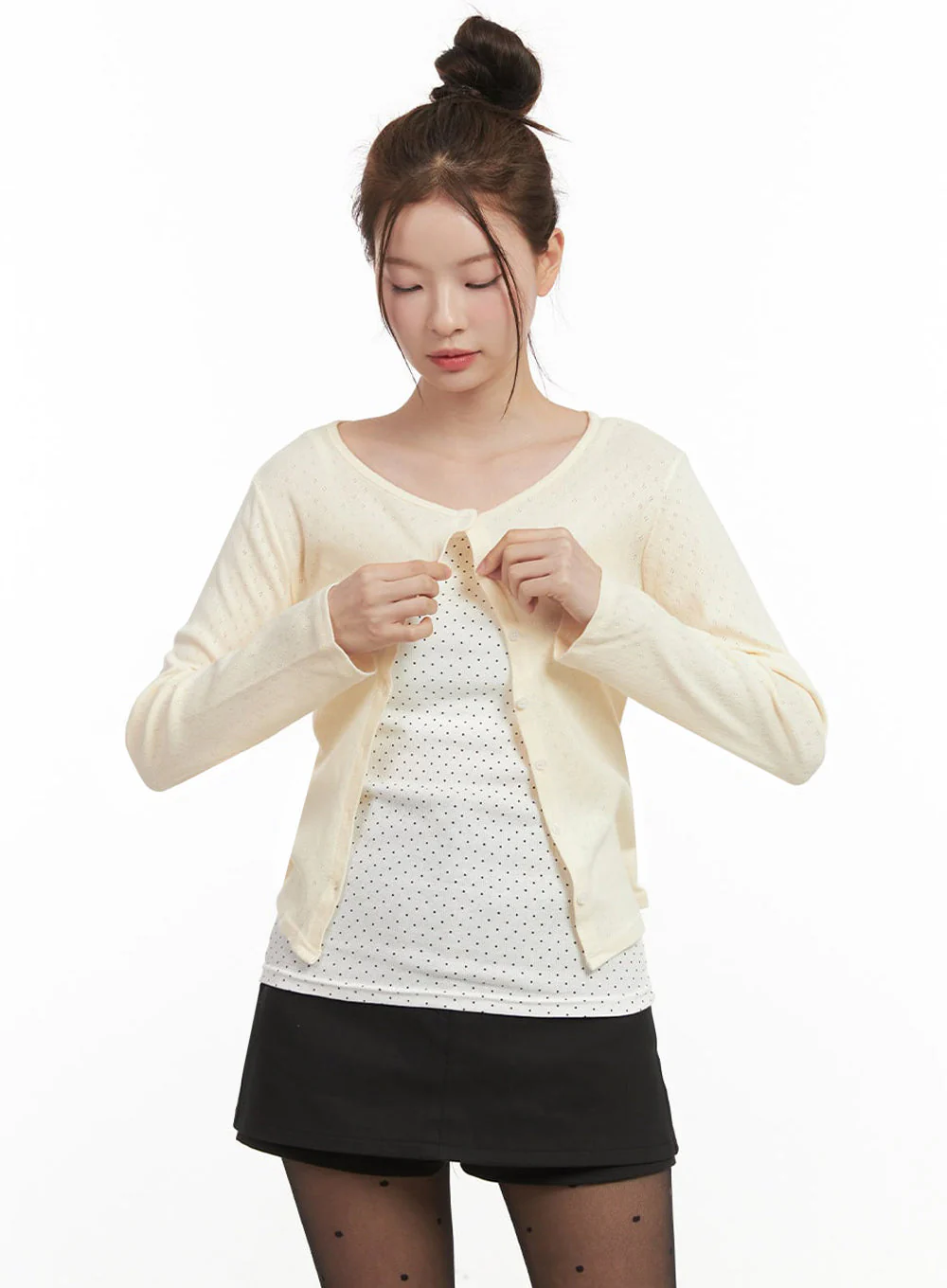 Boat-Neck Crop Cardigan IJ530 - Image 12