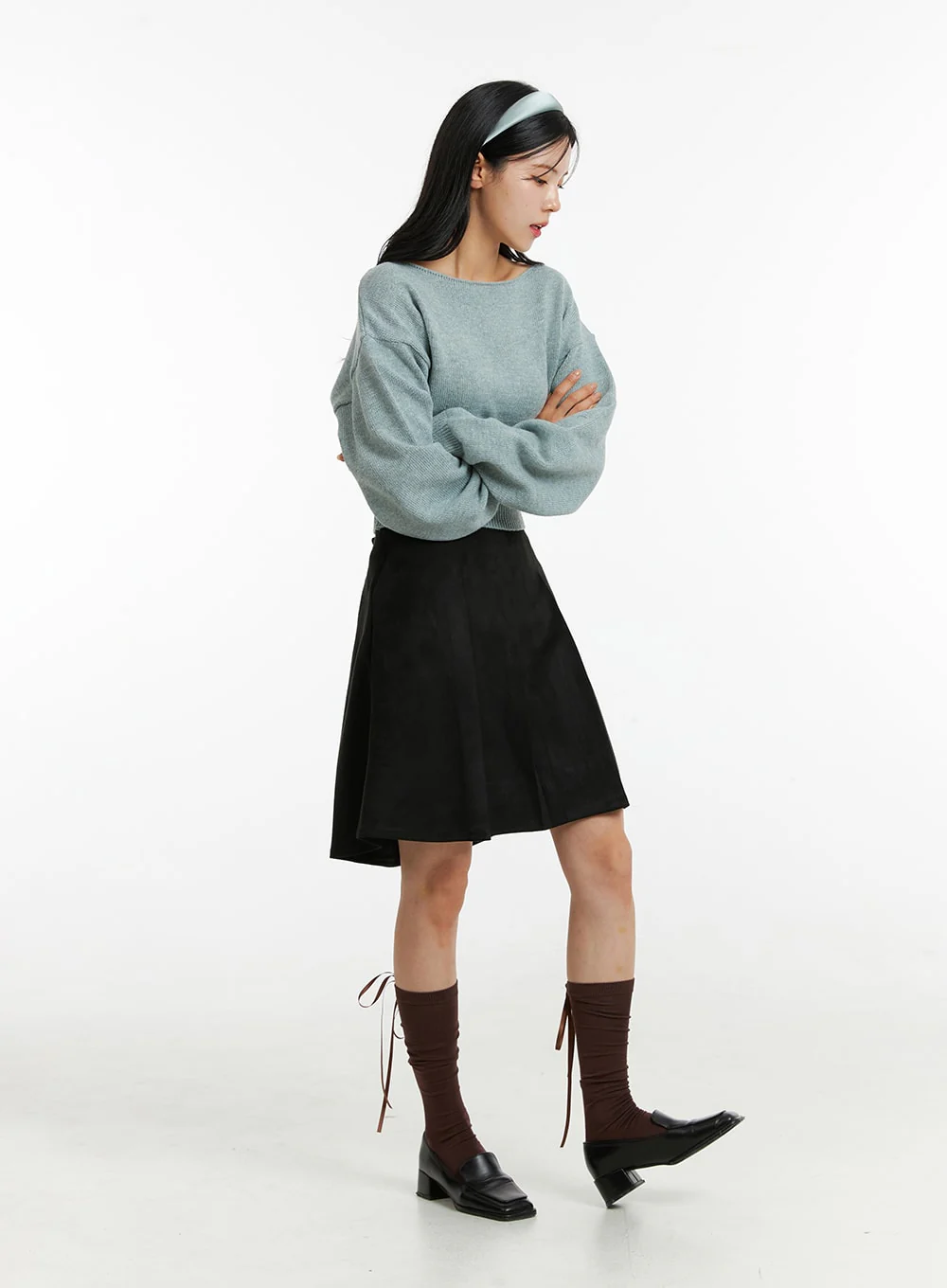 Boat Neck Knit Sweater ON320 - Image 3