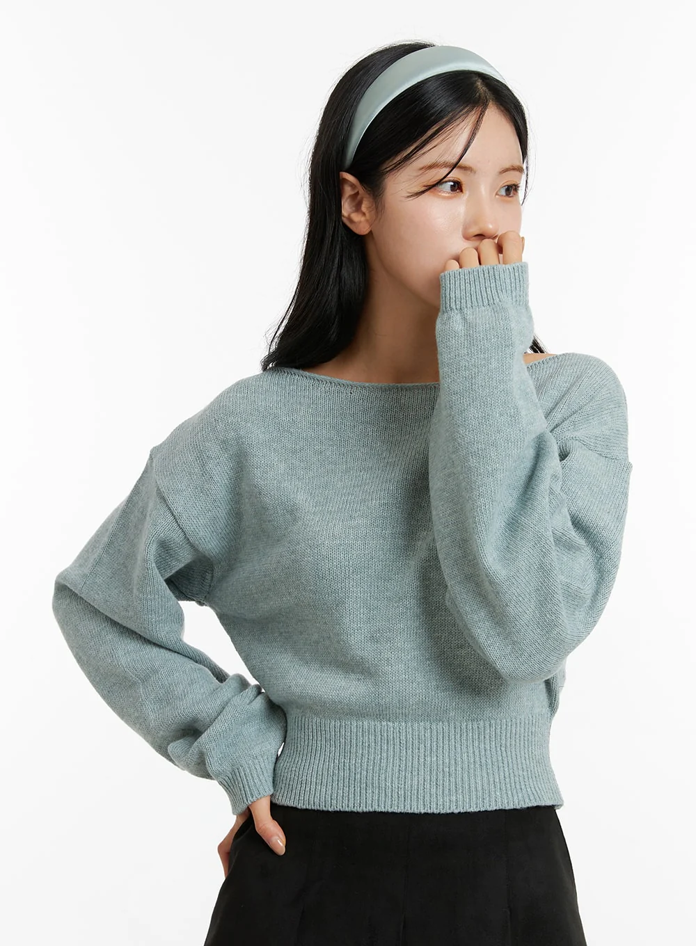 Boat Neck Knit Sweater ON320 - Image 5