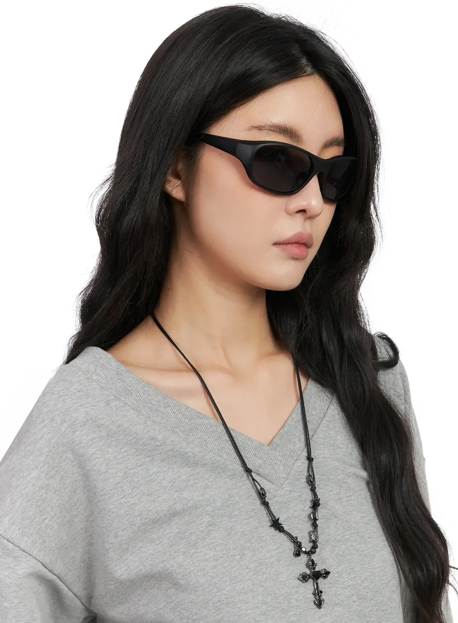 Bold Metallic Pendant Cord Necklace IN510 - Image 3