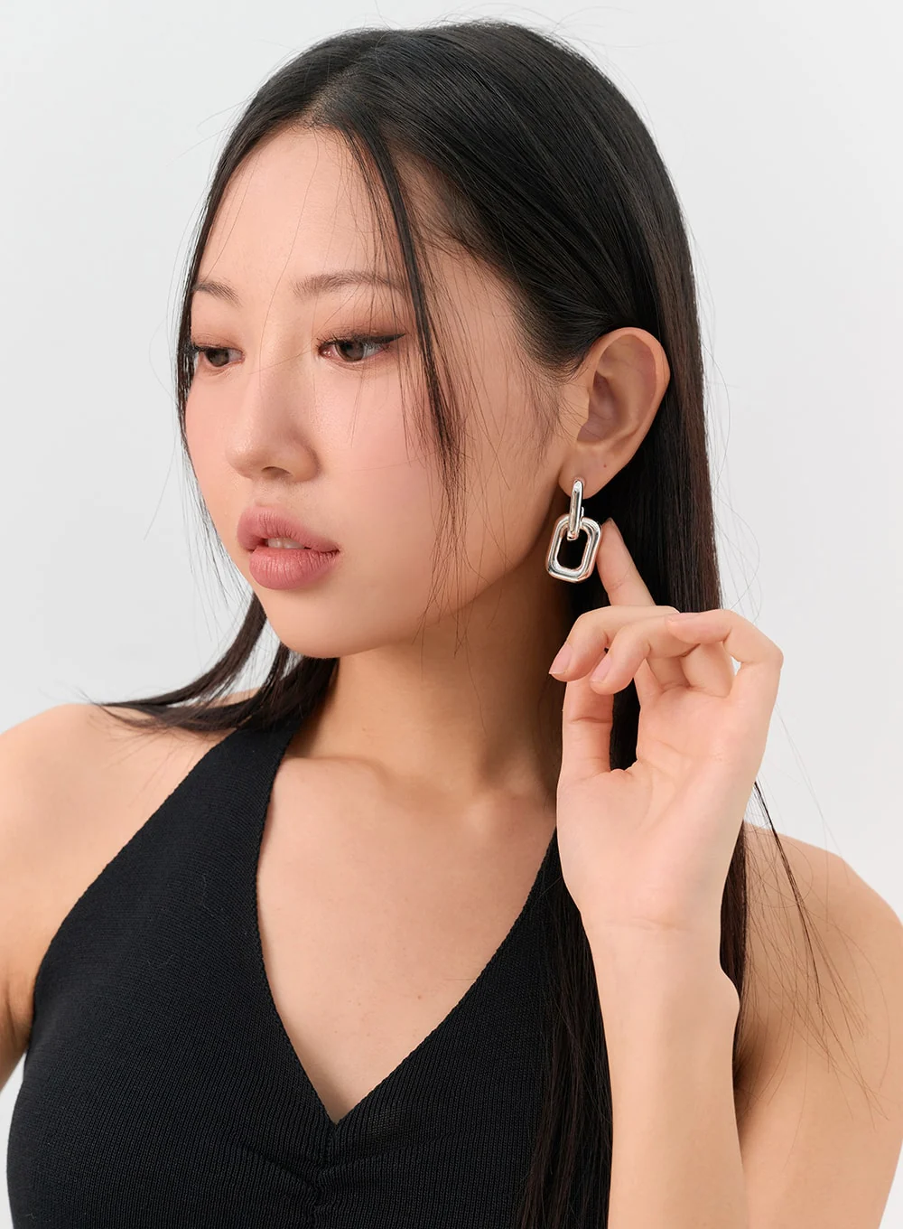 Bold Square Chain Earrings IN302 - Image 5