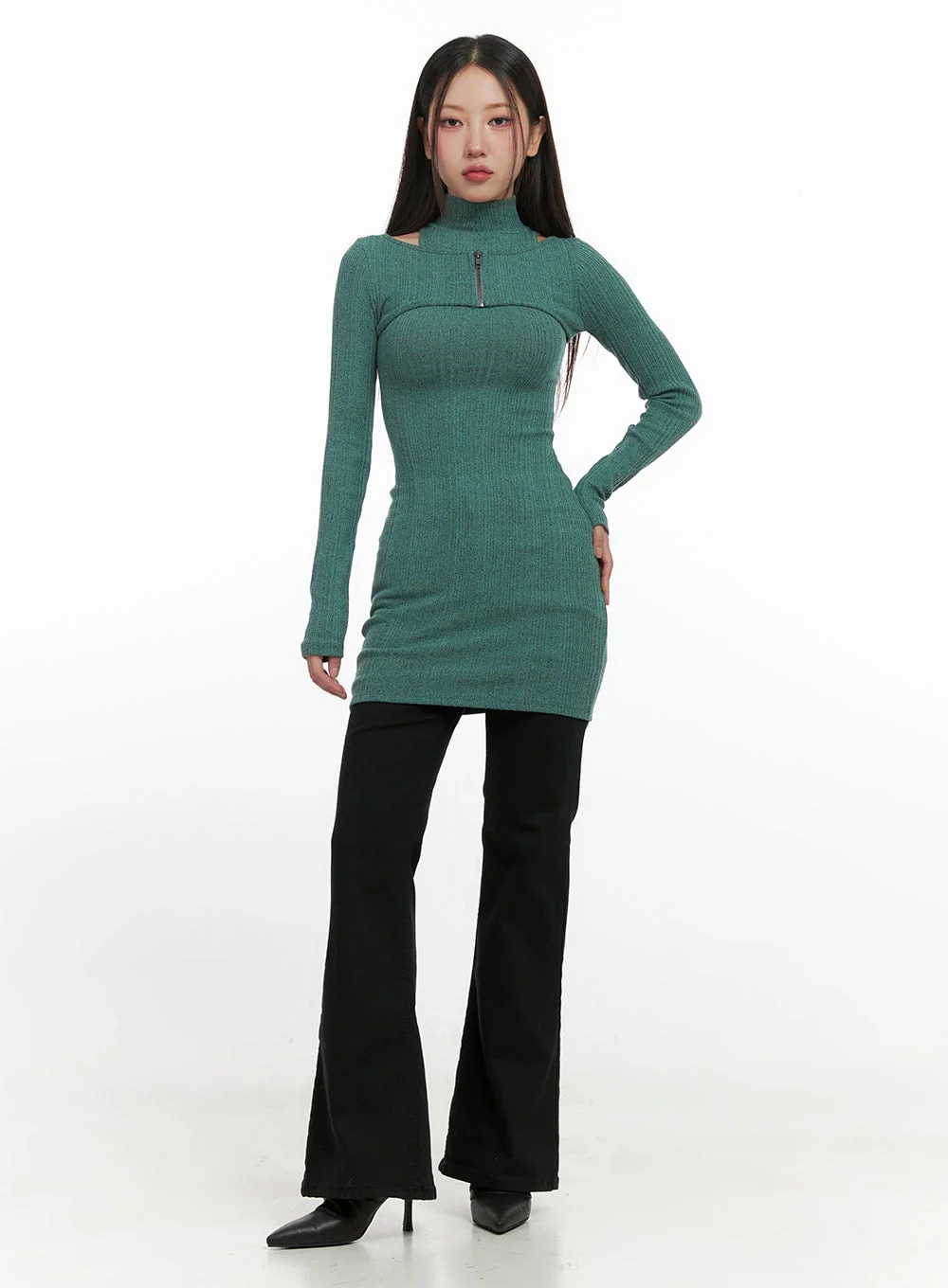 Bolero Sleeve Sweater Mini Dress CN413 - Image 3