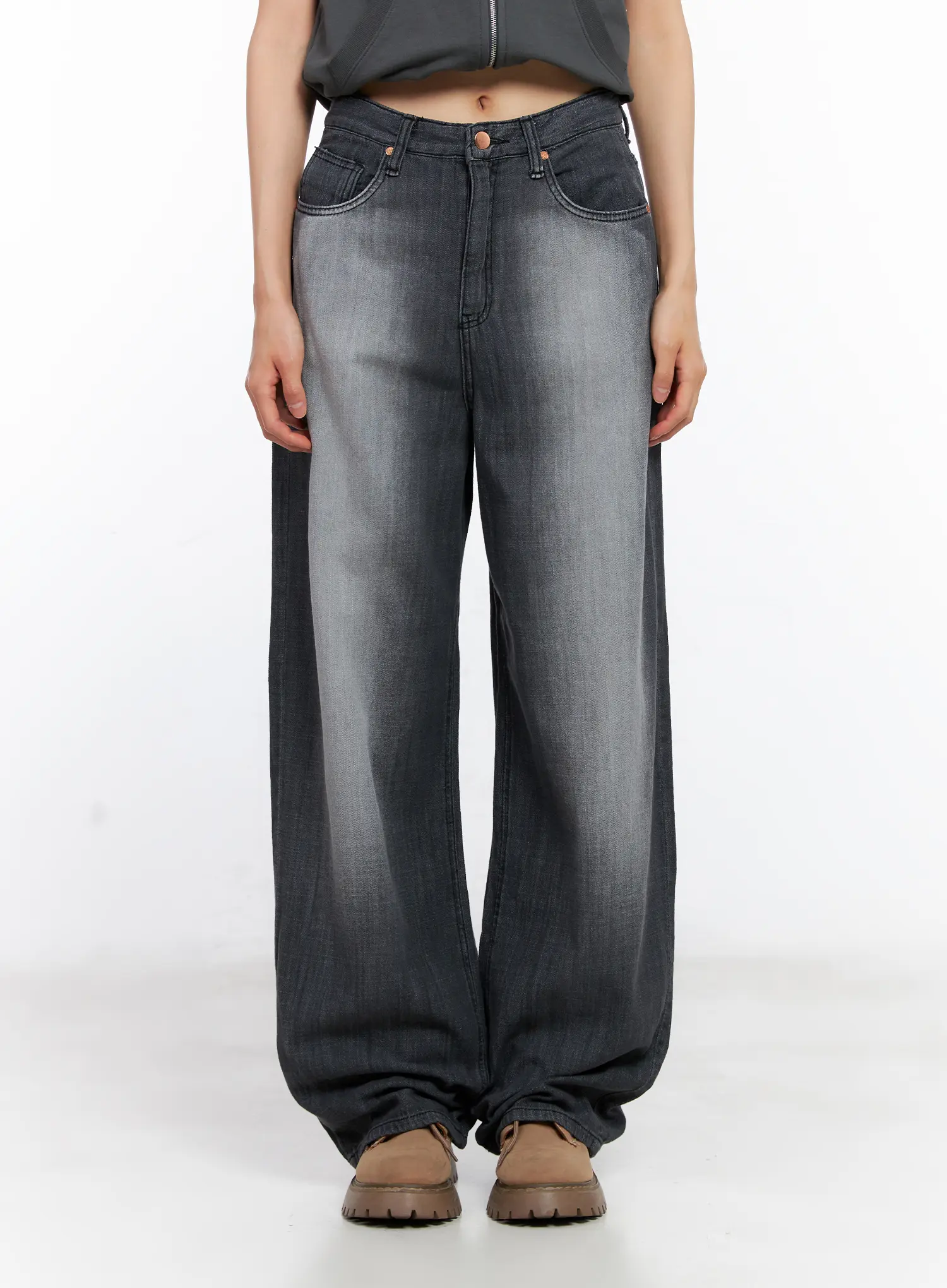 Bomi Washed Wide-Leg Denim Jeans CL529 - Image 8