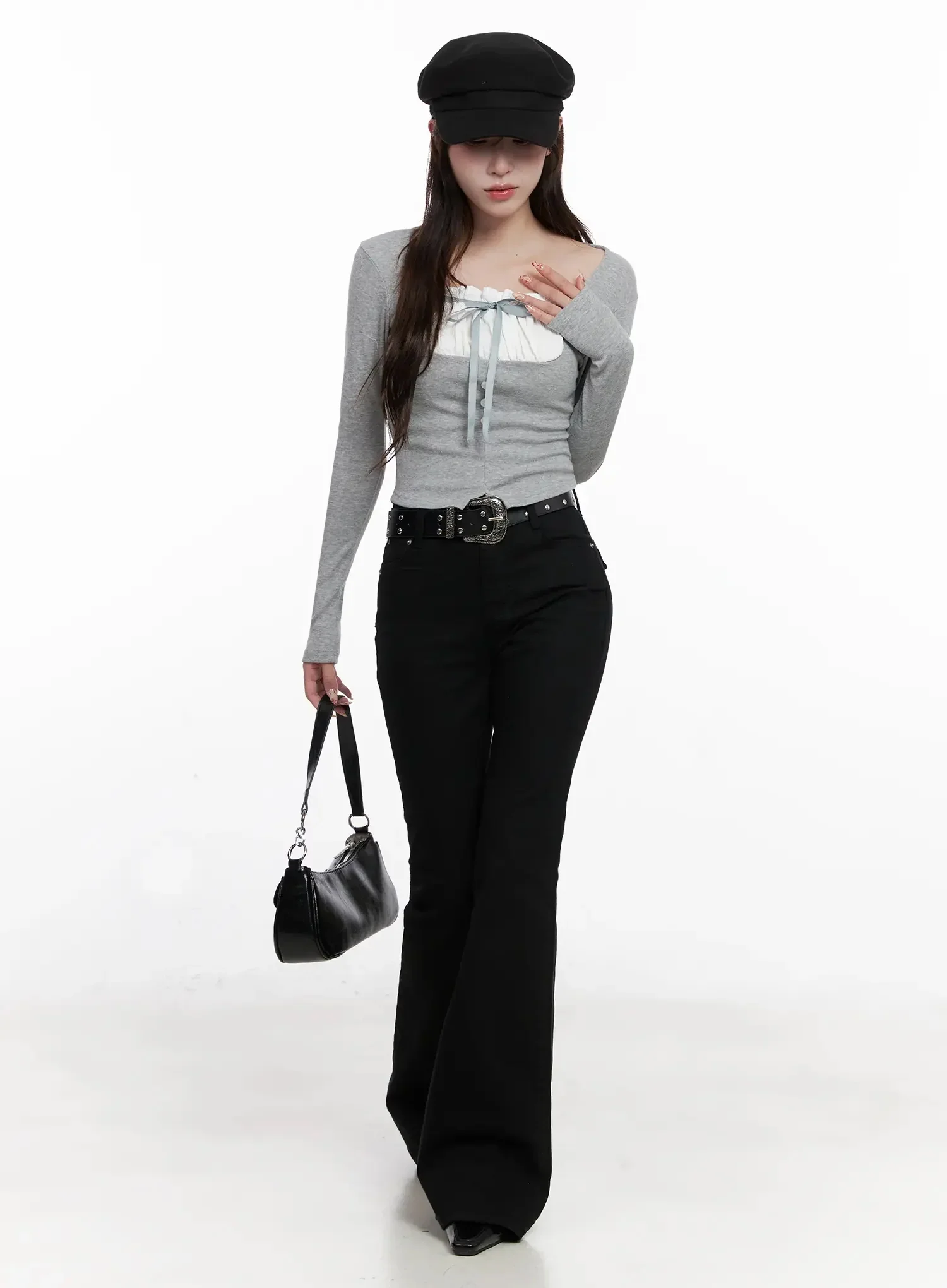 Bow Detail Long Sleeve Top IO527 - Image 12