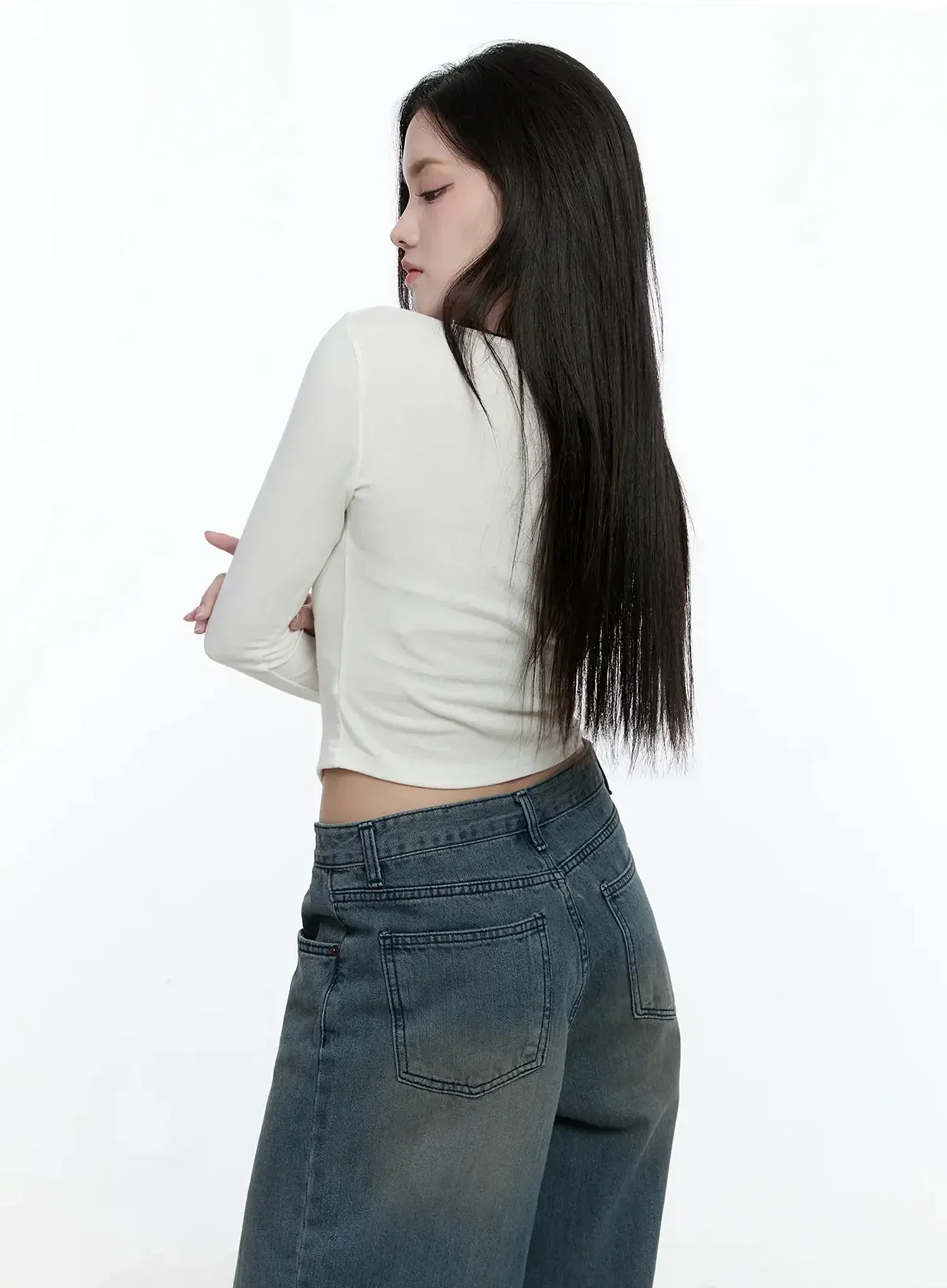 Bow Detail Long Sleeve Top IO527 - Image 7