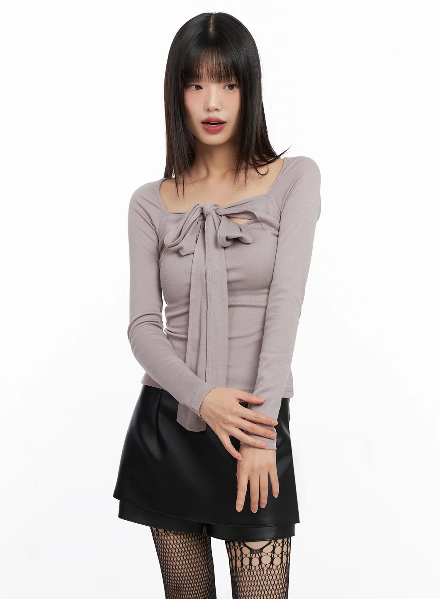 Bow Tie Long Sleeve Top IN507 - Image 5