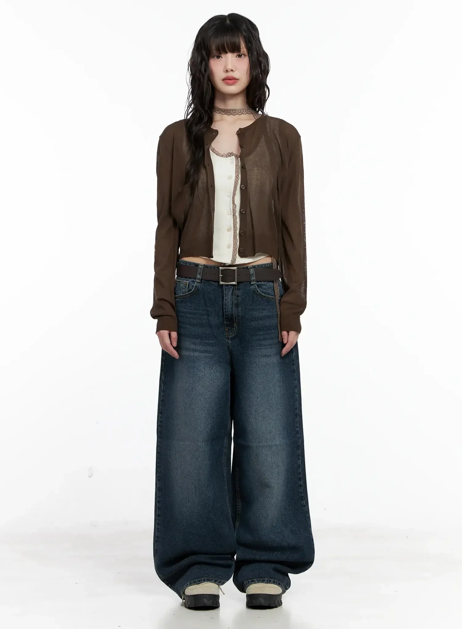 Brown Sheer Cardigan IL531 - Image 4