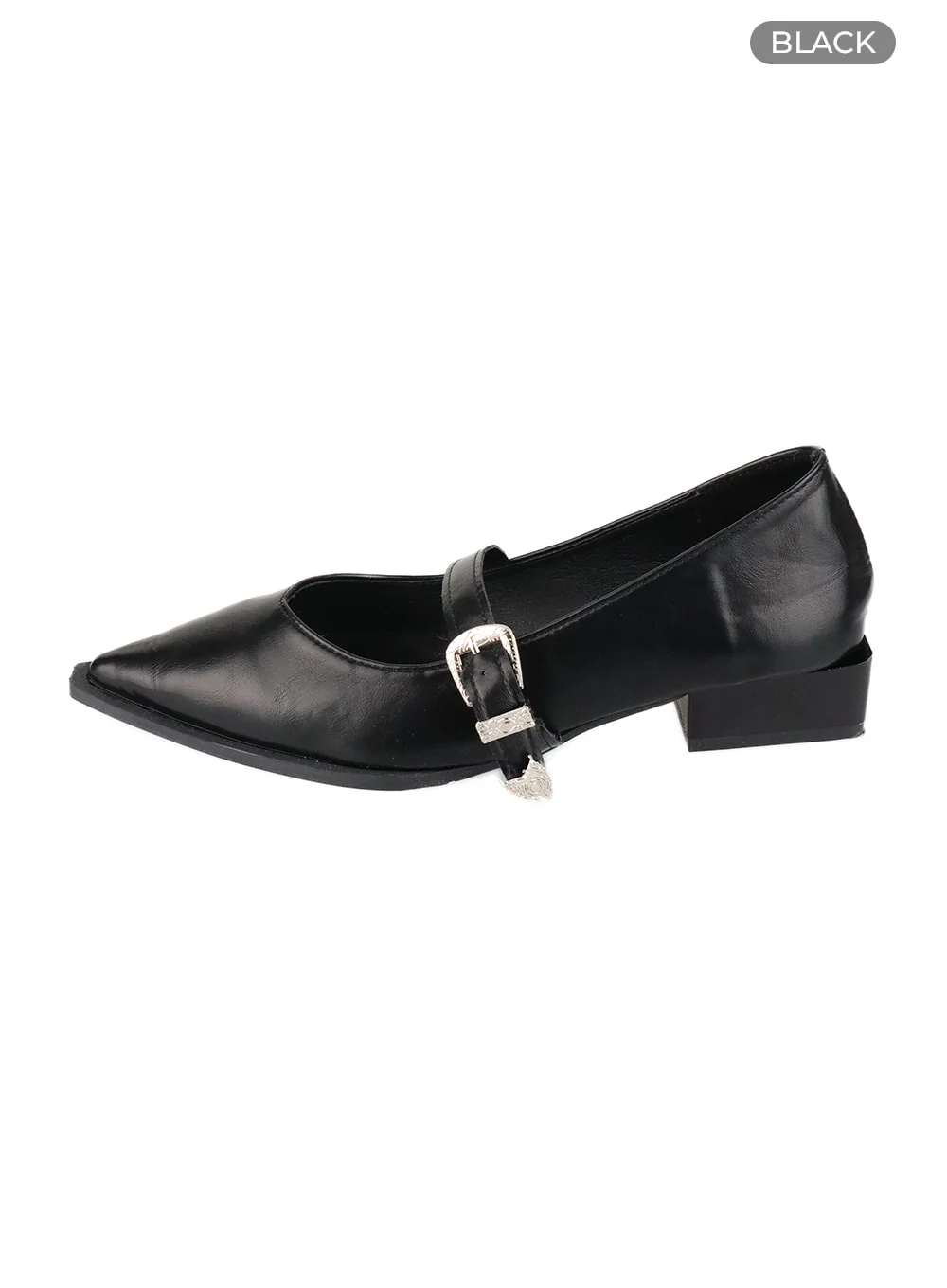 Buckle Pointed Toe Flats with Low Heels CA412 - Image 5