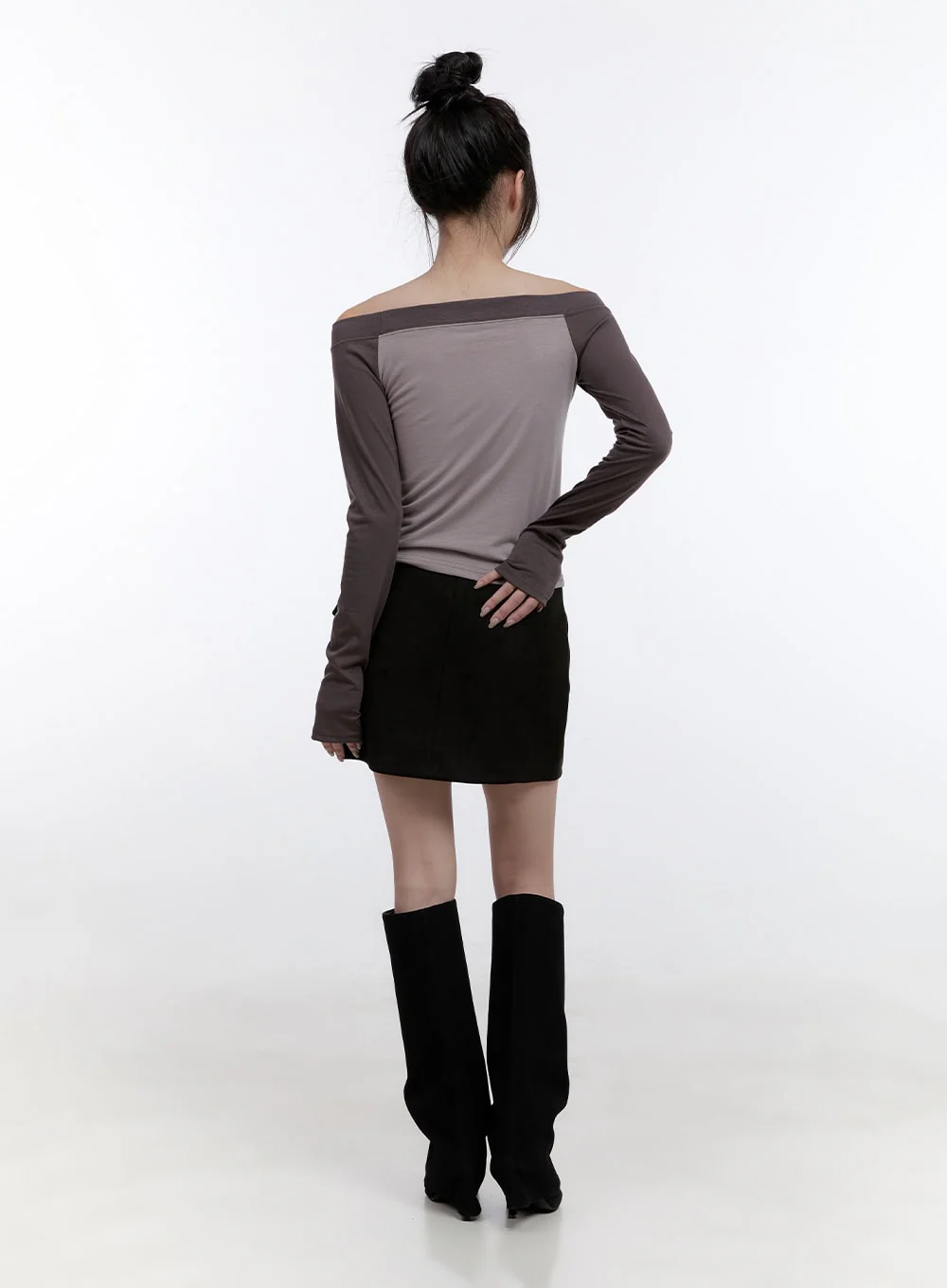 Buckle Suede Mini Skirt CO418 - Image 4