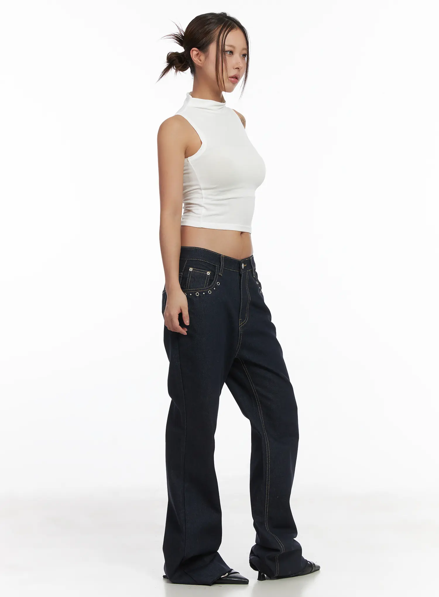 Bunn Non-Fade Eyelet Bootcut Jeans CJ512 - Image 4