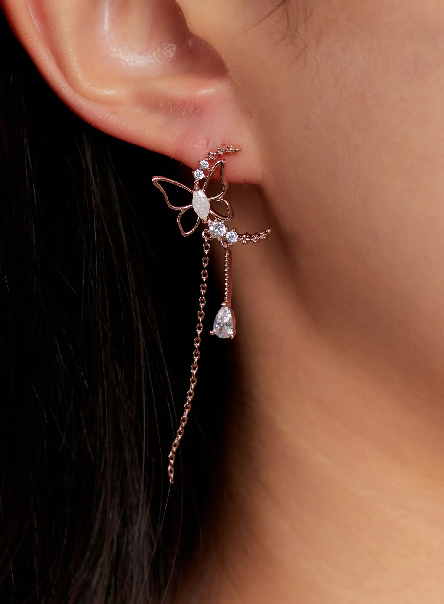 Butterfly Chain Earrings IO527