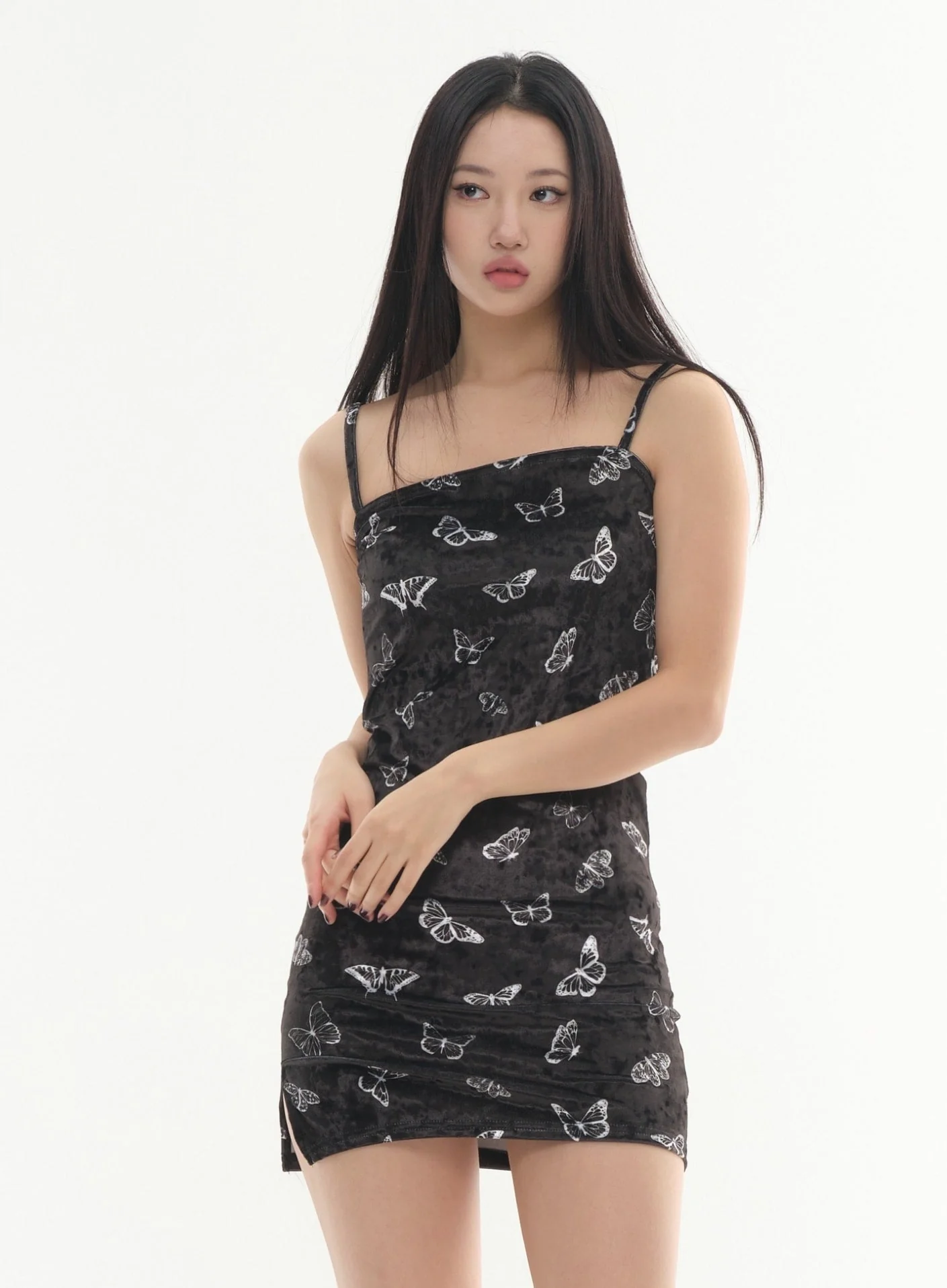 Butterfly Print Mini Strap Dress #Lewkin Original #1126K8 - Image 2