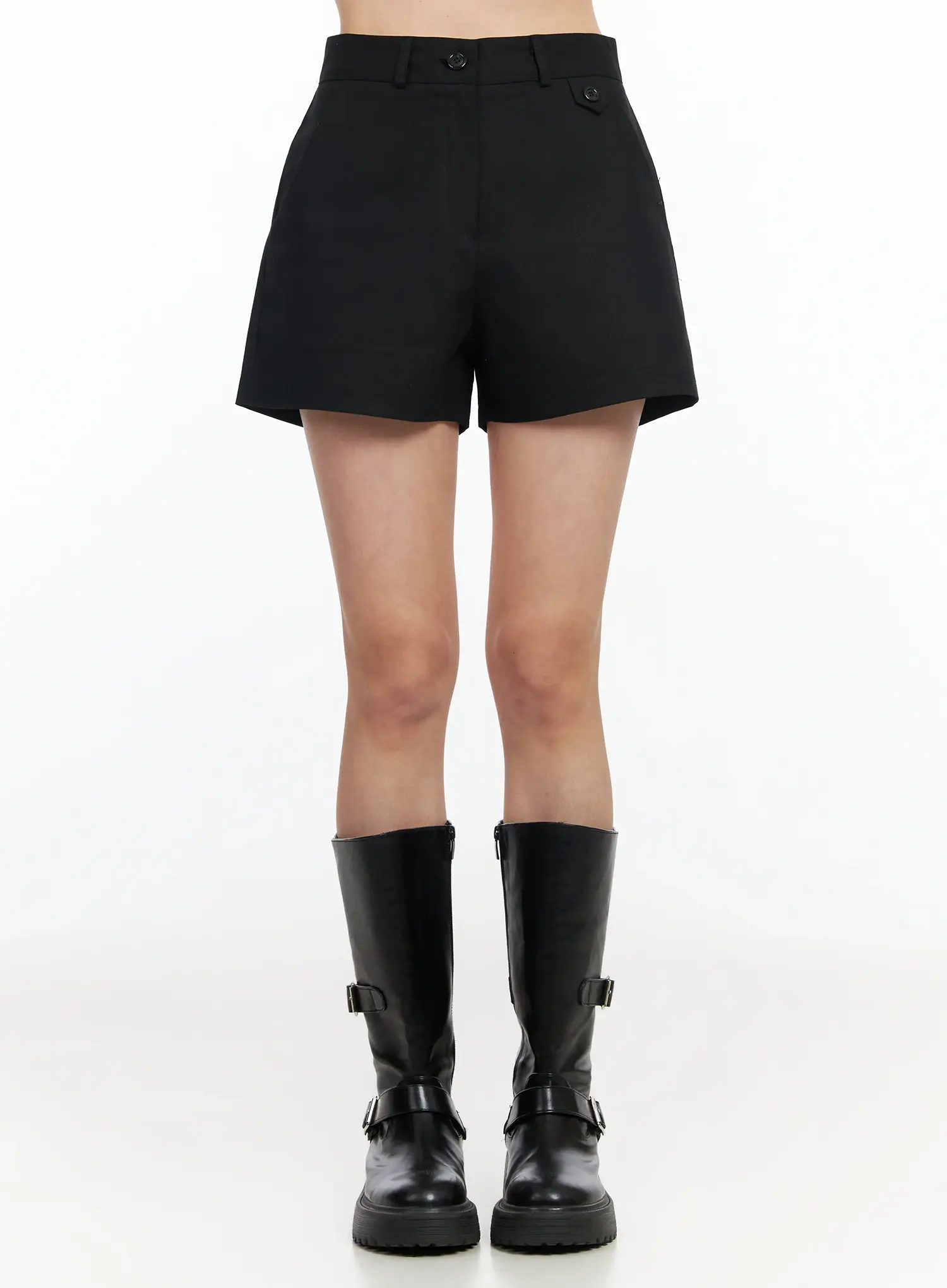 Button Detail Cotton Shorts IM524 - Image 2