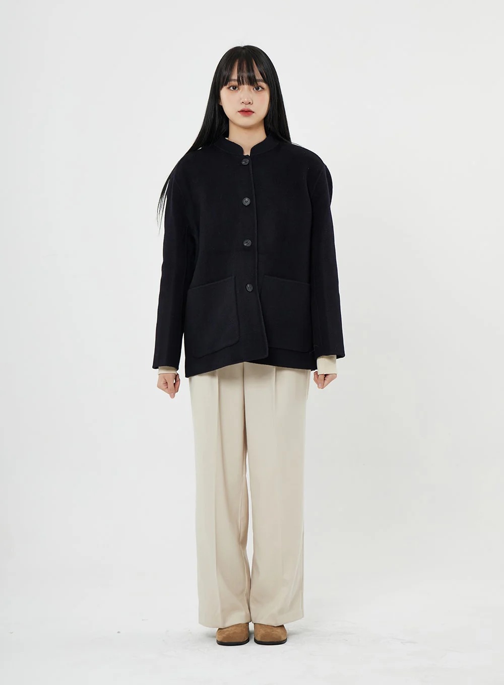 Button Round Neck Coat BN10 - Image 13
