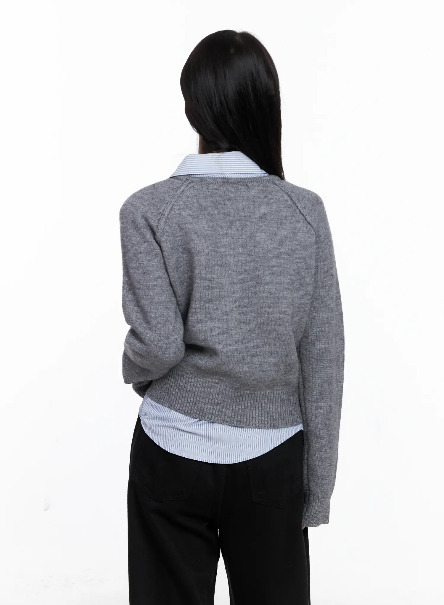 Button-Up Crewneck Cardigan CS523 - Image 7