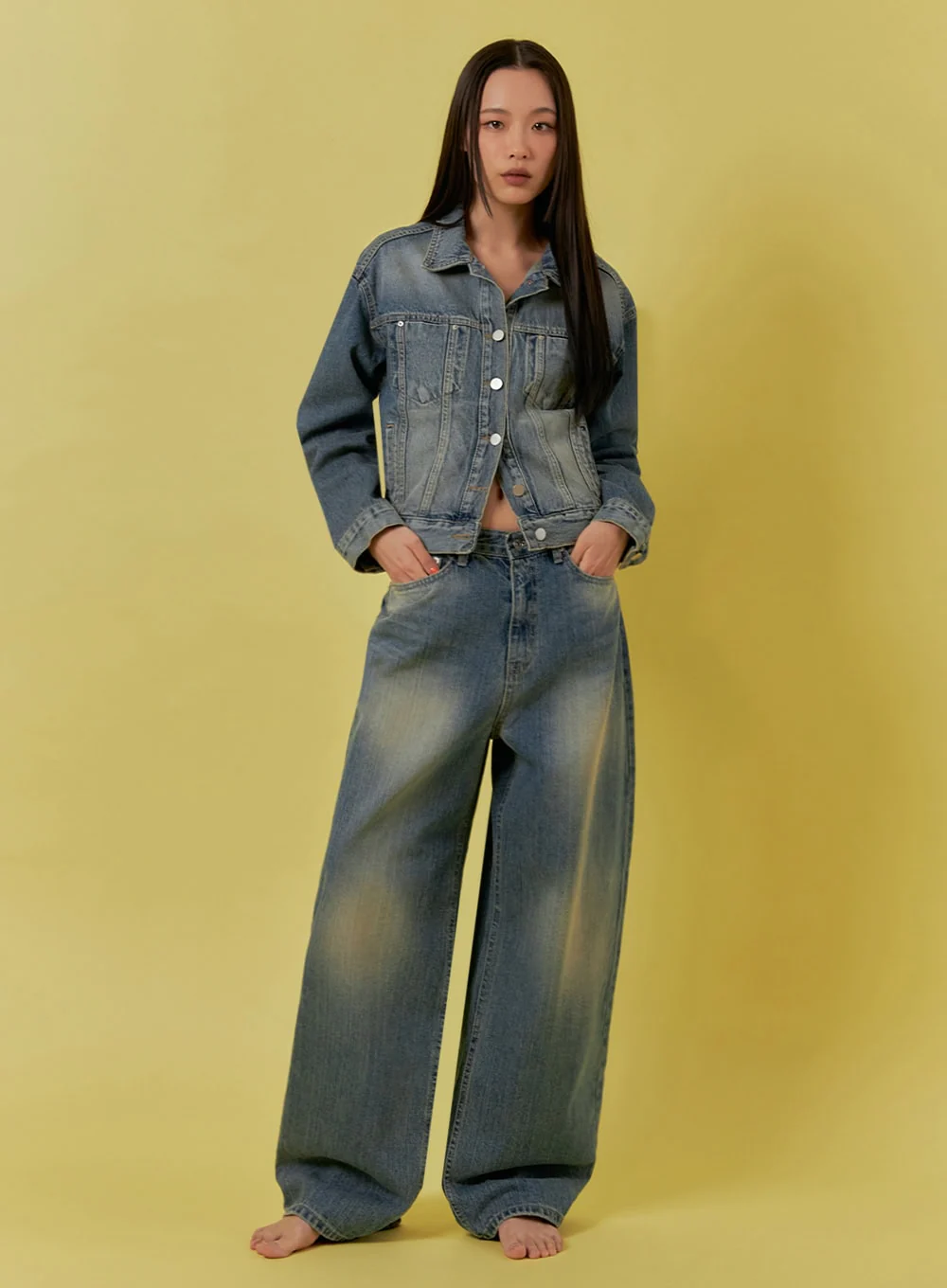 Button-Up Denim Jacket IA507 - Image 2