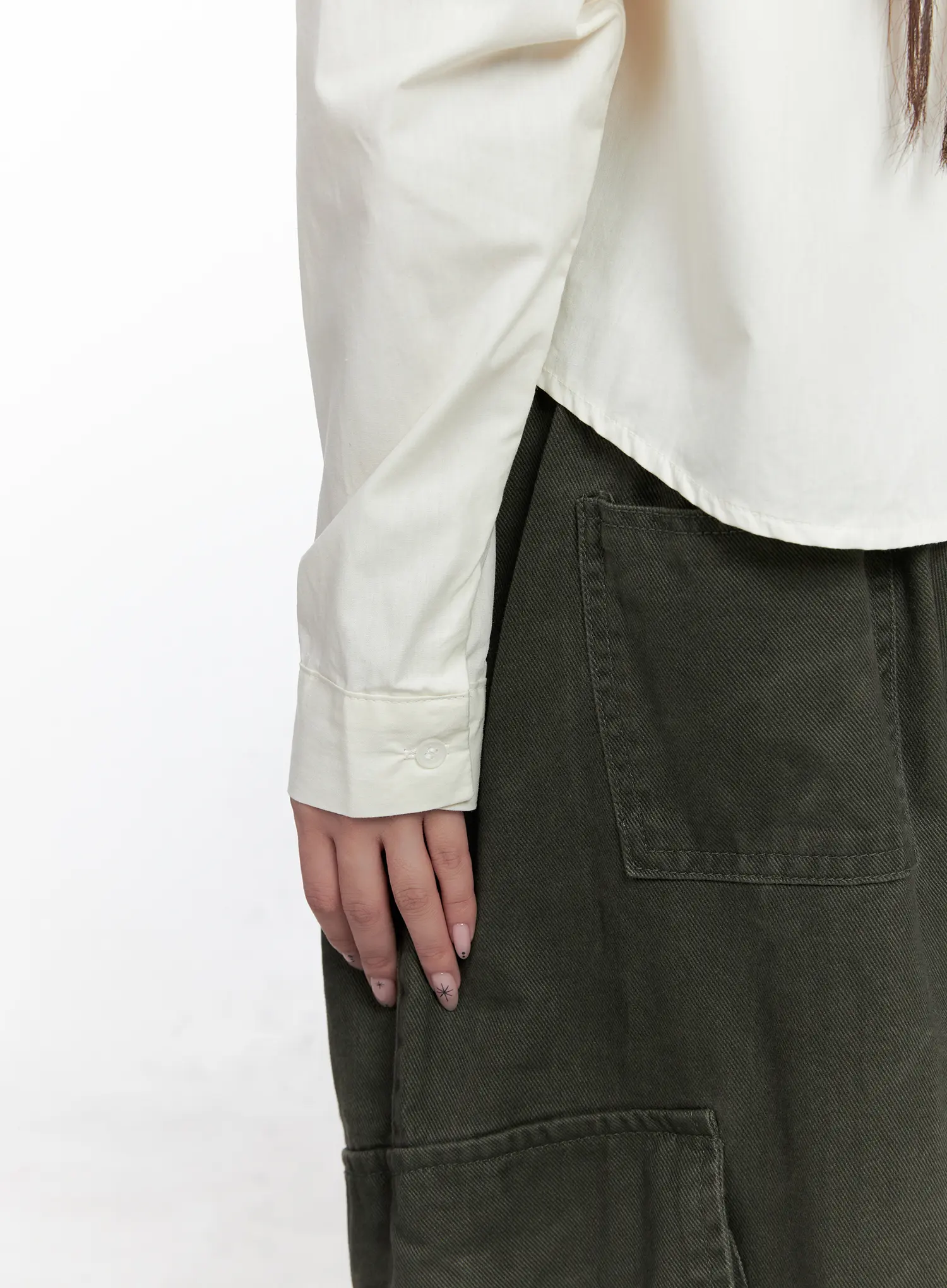 Button-Up Long Sleeve Crop Top CO520 - Image 8