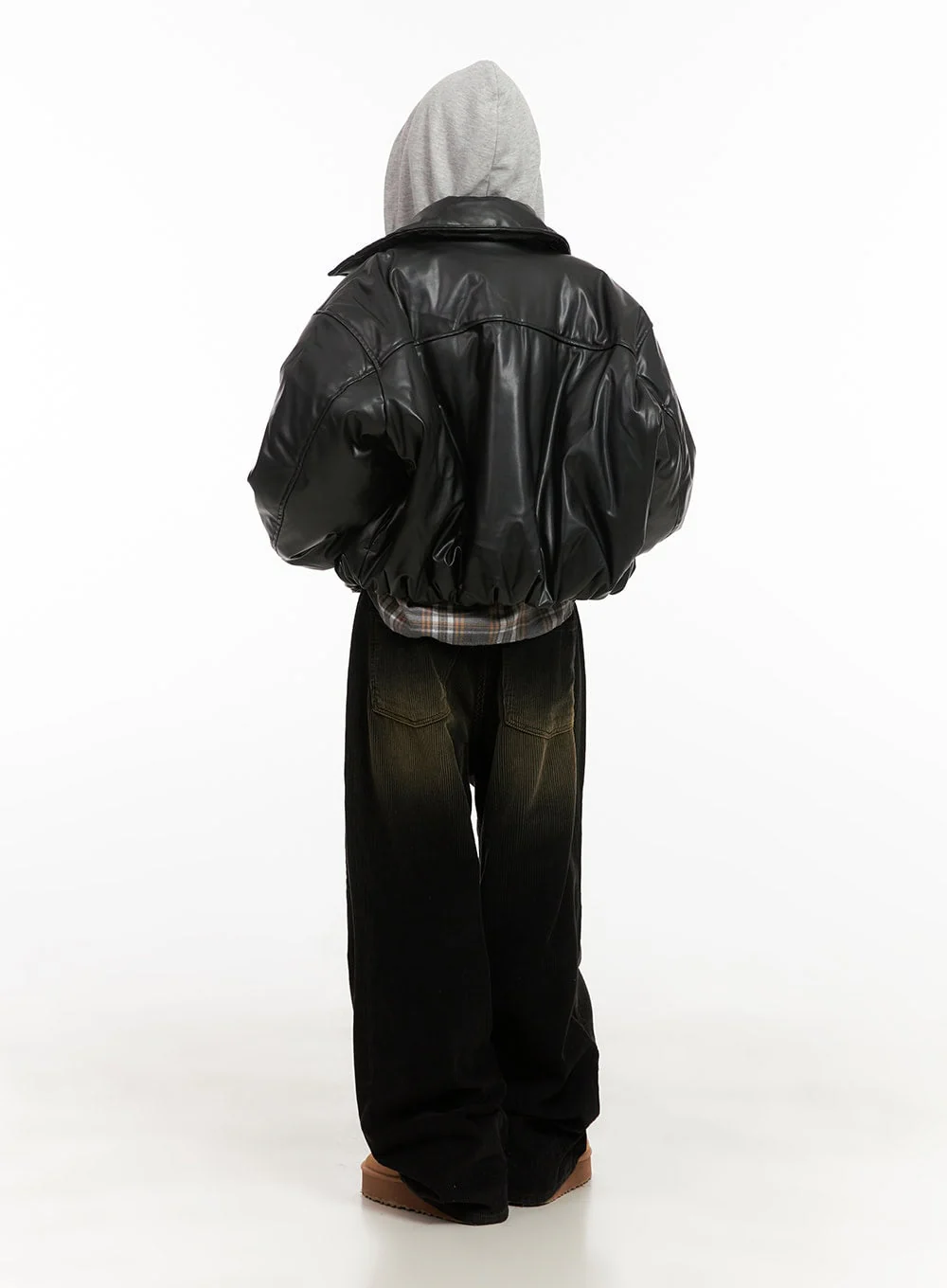 Buttoned Check Hooded Blouse CD410 - Image 9