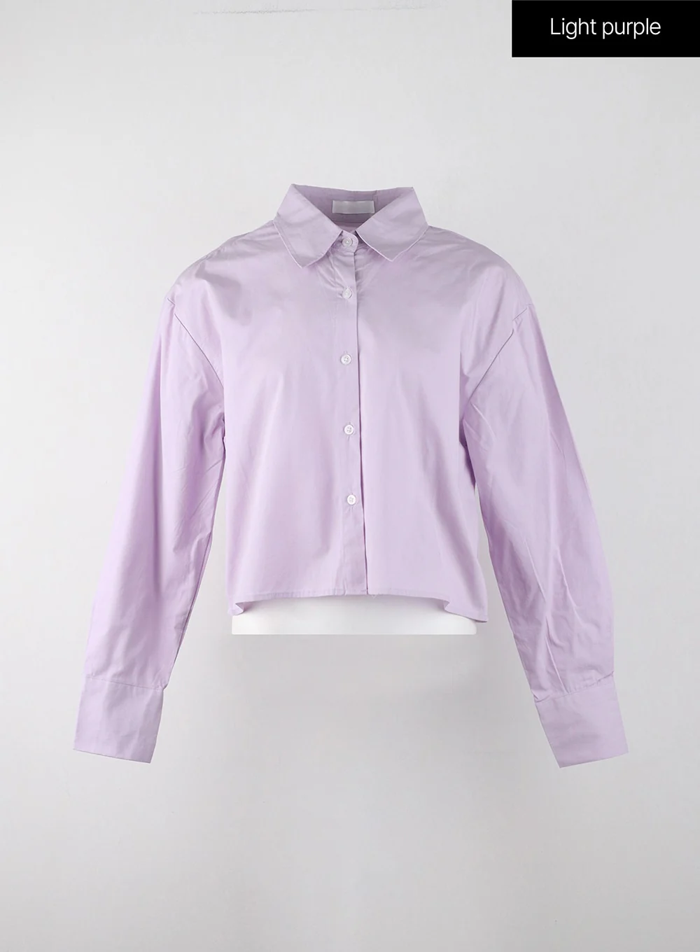 Buttoned Collar Crop Shirt IJ403 - Image 10
