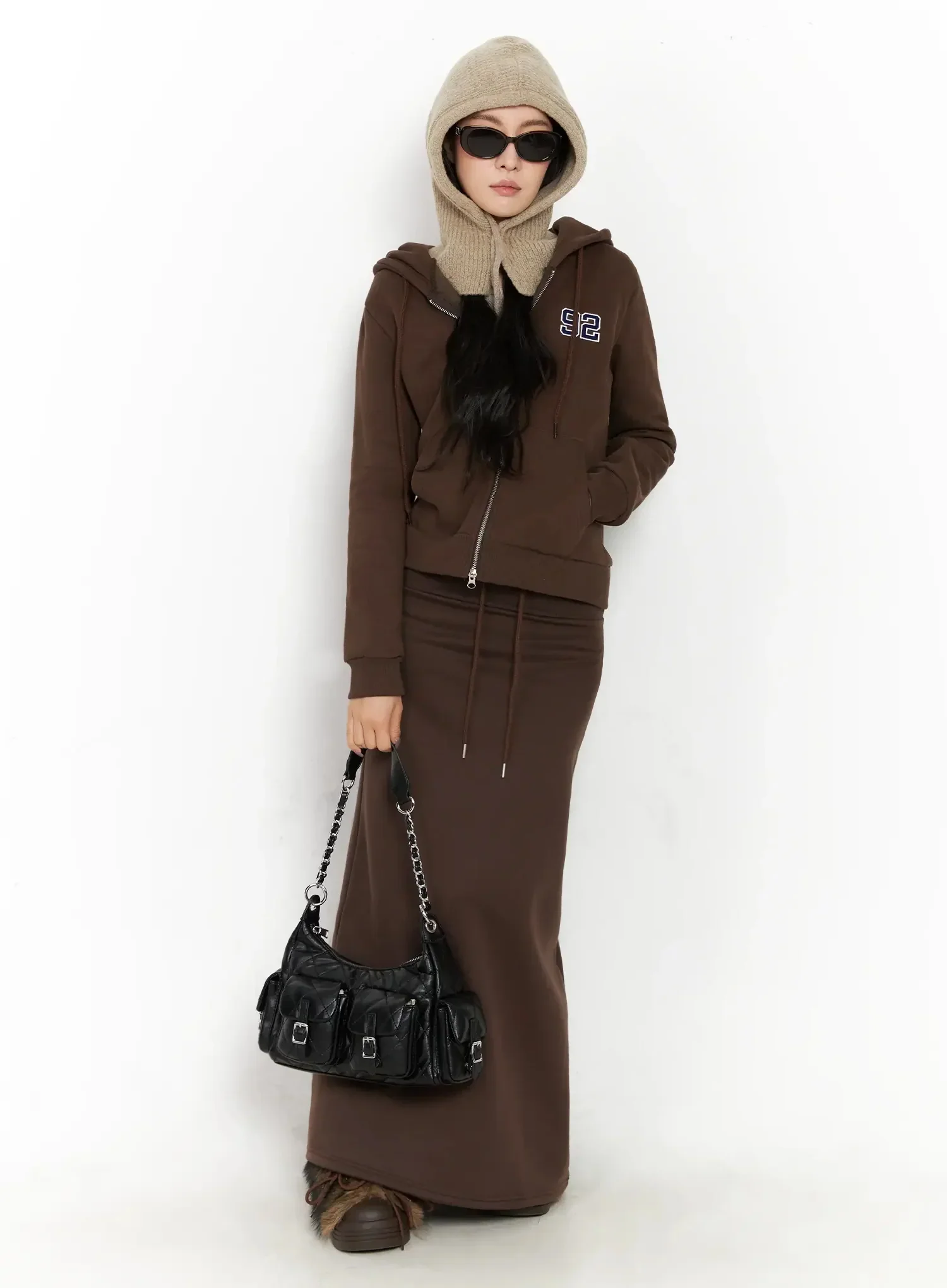 Buttoned Knit Hood Hat IN528 - Image 3