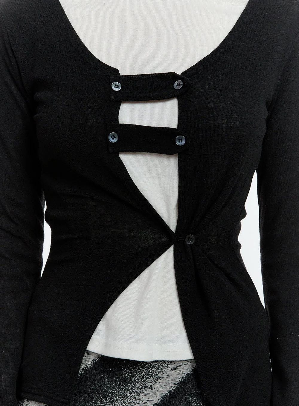 Buttoned Slim-Fit Cardigan CF507 - Image 7